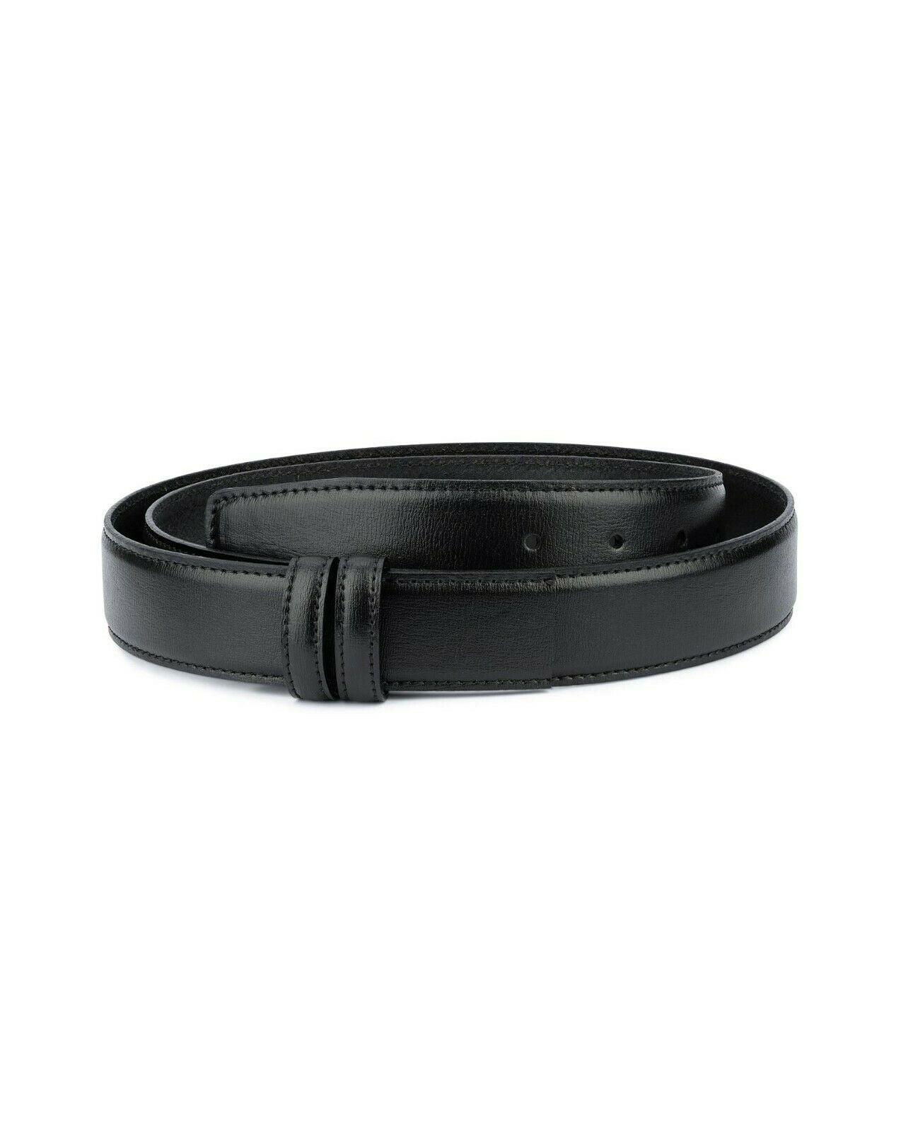 Men's Genuine Leather Belt 35mm - Black Replacement Strap for Ferragamo Buckles with Stitched Design | Perfect for Business, Casual & Formal Wear