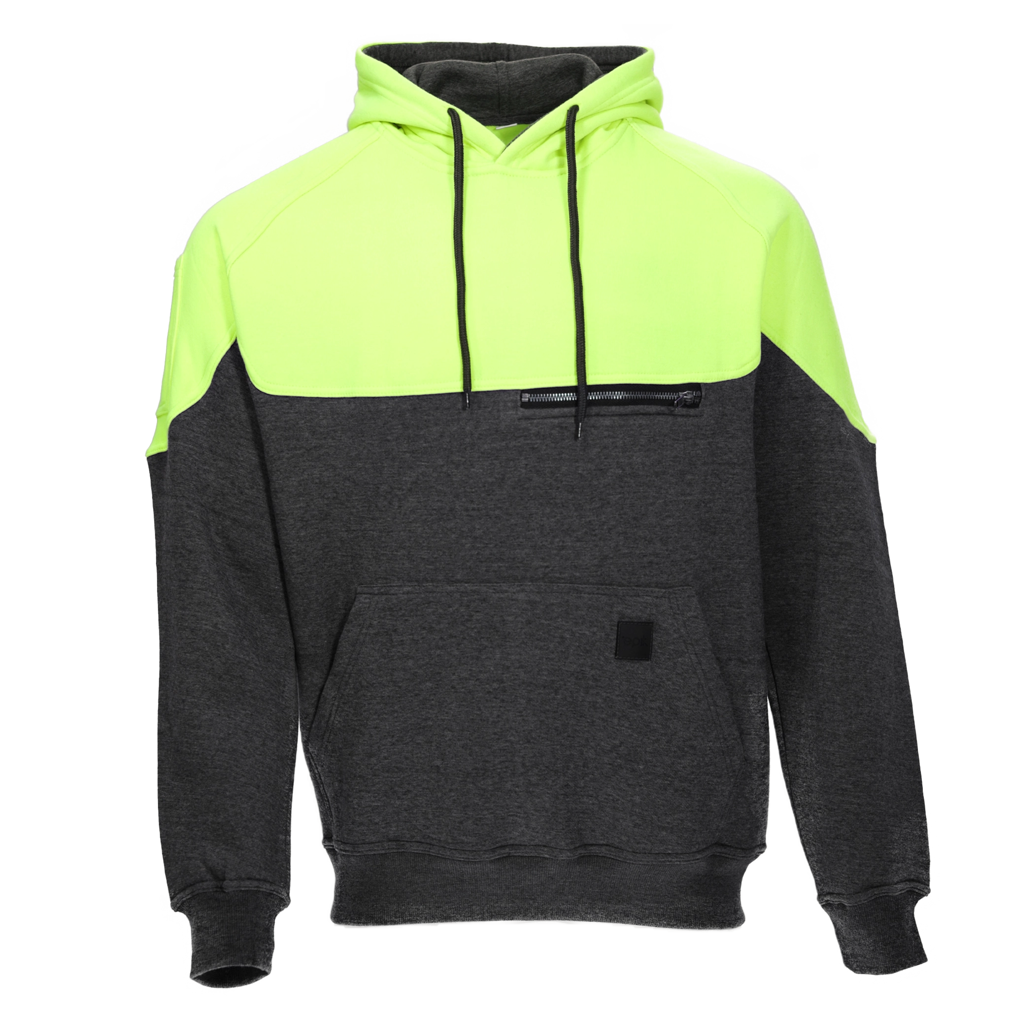 High Visibility Peak Hoodie - Bright Yellow Safety Jacket for Outdoor Work & Running | Reflective & Waterproof