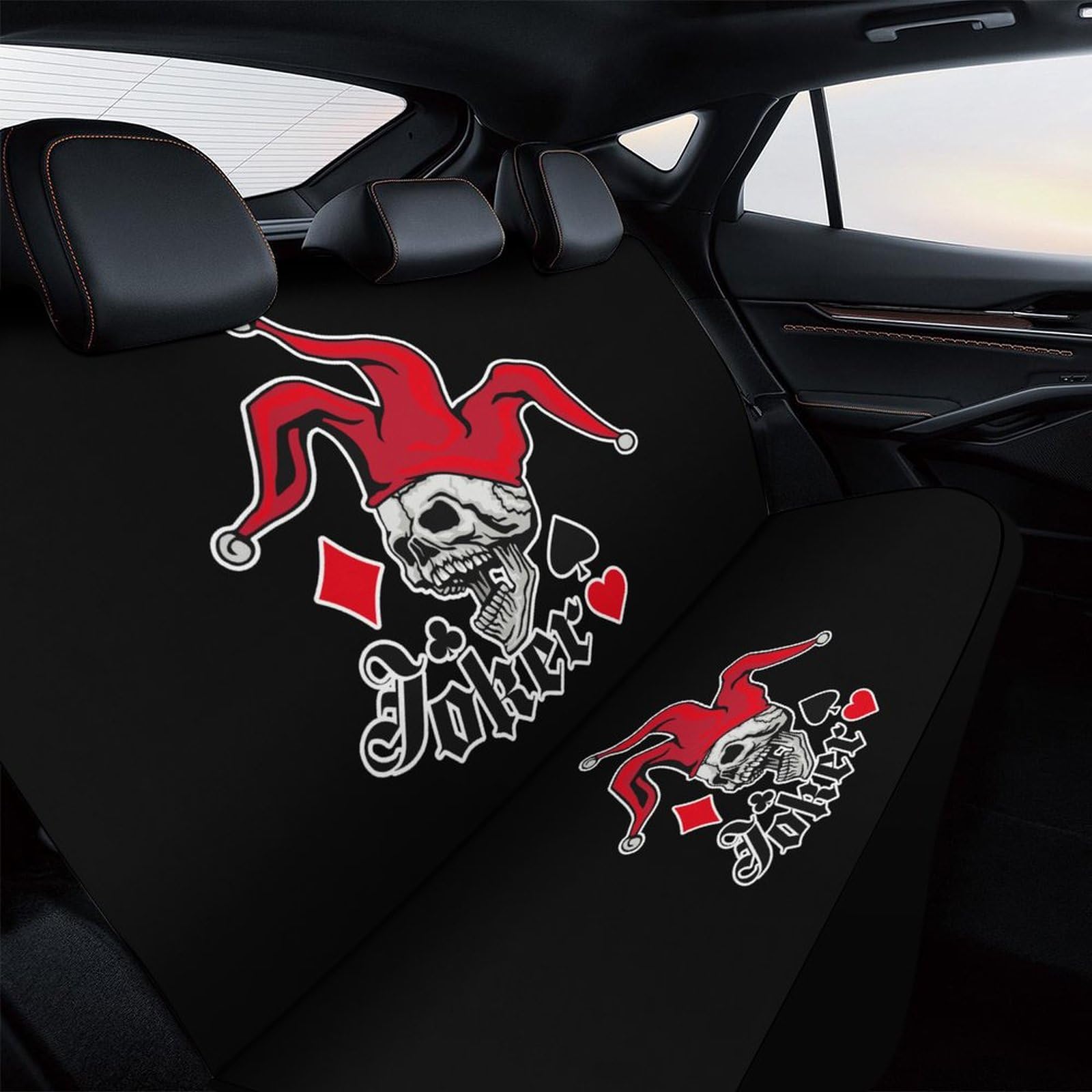 Joker Skull Soft Pet Car Seat Cover - Waterproof Back Seat Protector for Dogs, Rear Bench Cover, Non-Slip Interior Decor - Perfect for SUVs, Trucks & Road Trips