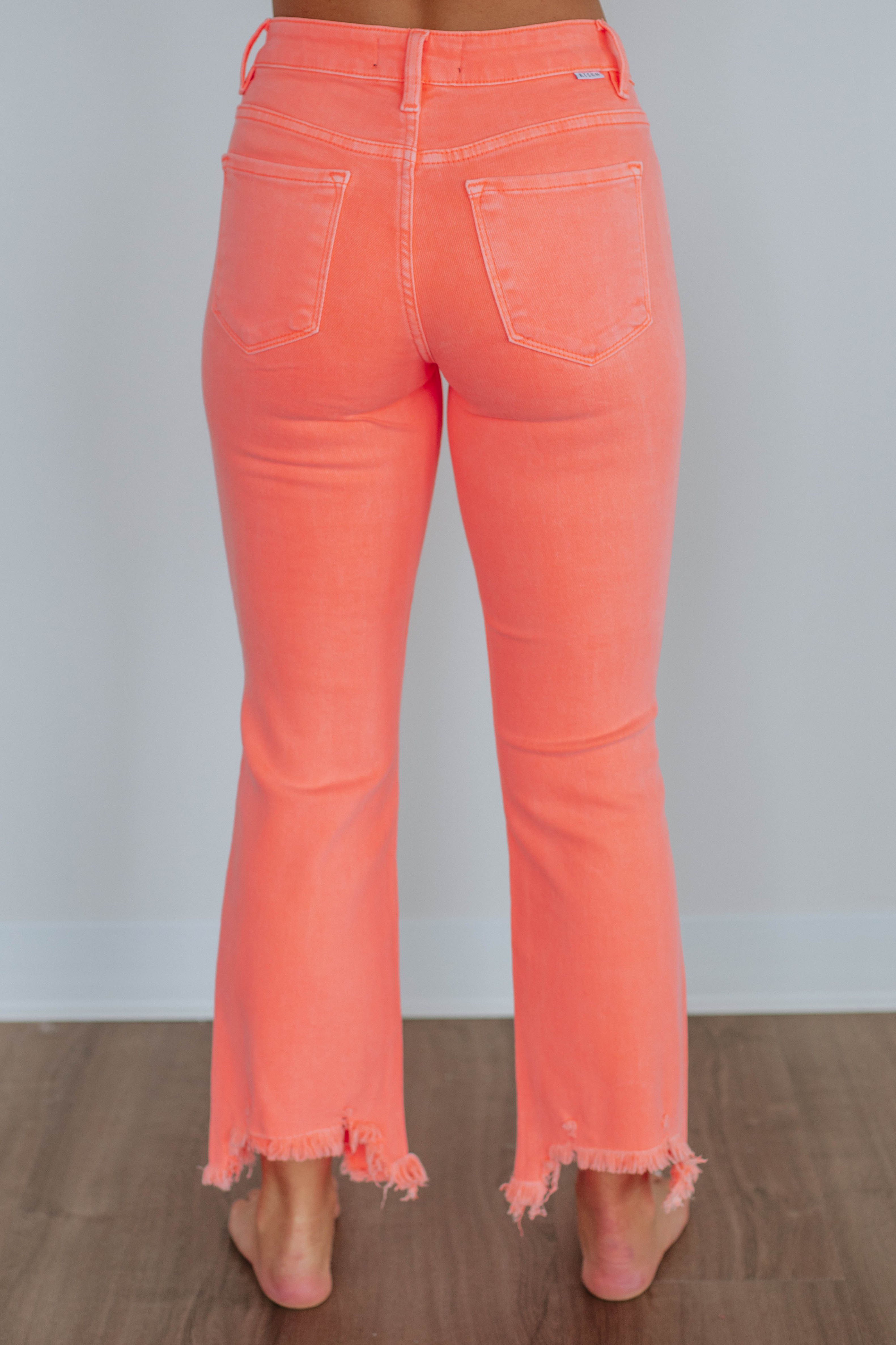 Neona Risen Jeans for Women - High Waist Slim Fit Stretch Denim Pants in Sorbet Color | Perfect for Casual Wear, Office Outfits & Night Out