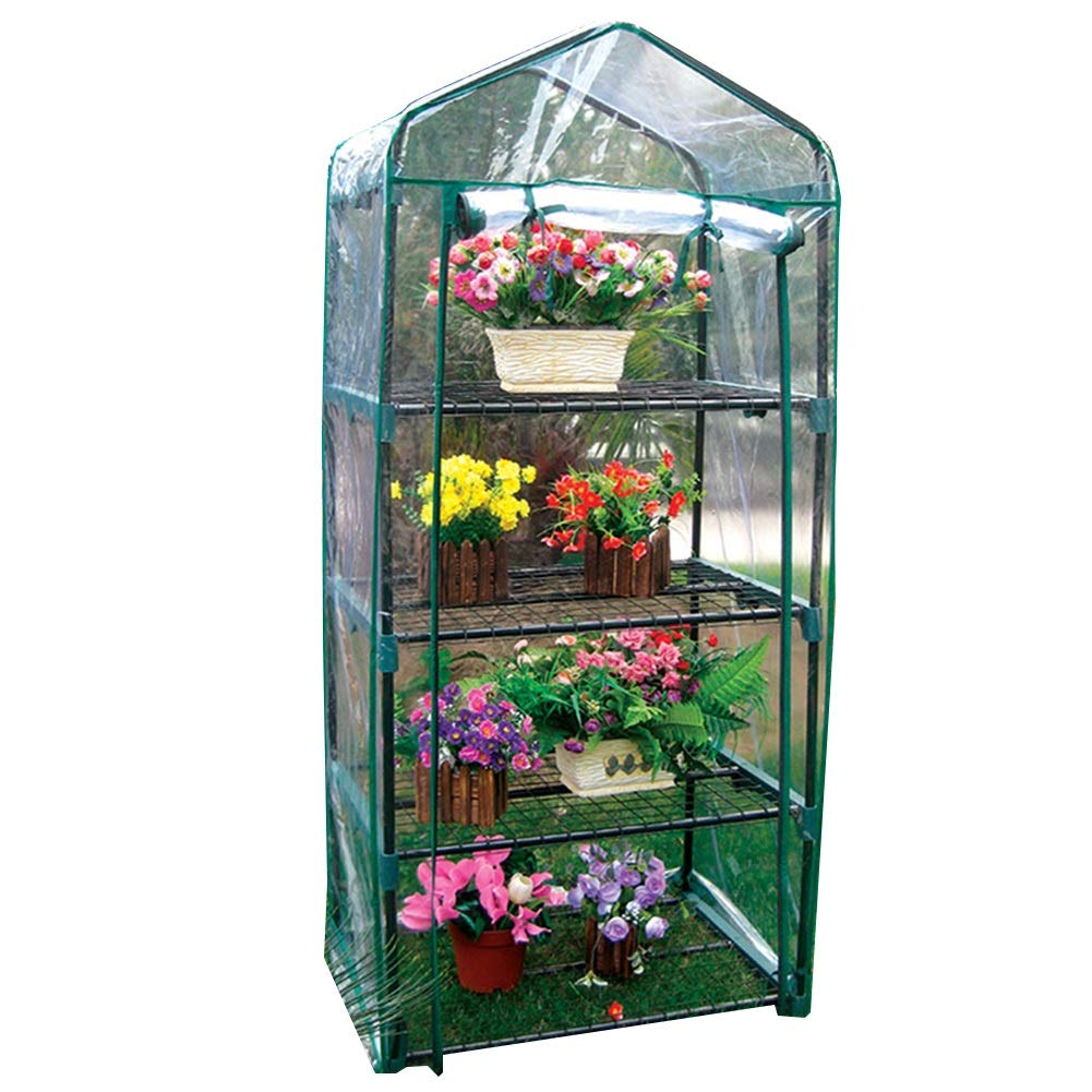 LIANGLIANG 4-Tier Greenhouse for Plants - 71x51x162cm Clear Plastic Garden Cover with Heat Retention & Rain Protection - Perfect for Indoor/Outdoor Seed Starting, Winter Plant Protection & Gardening Enthusiasts