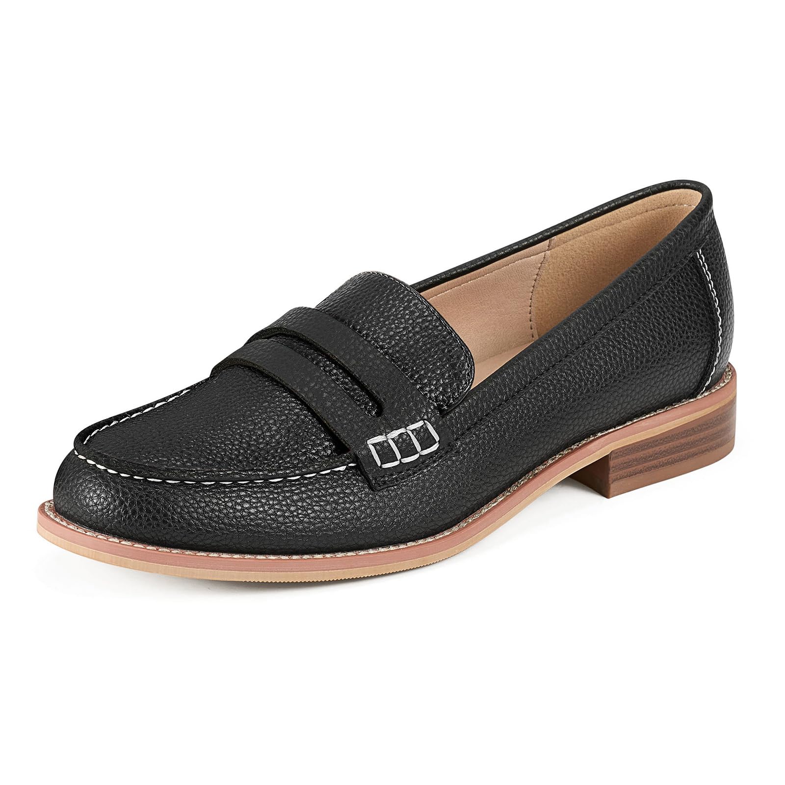 HEEZ Women's Penny Loafers Slip On Comfortable Flats - Classic Dress Shoes for Women, Office Work, Business Casual & Everyday Wear