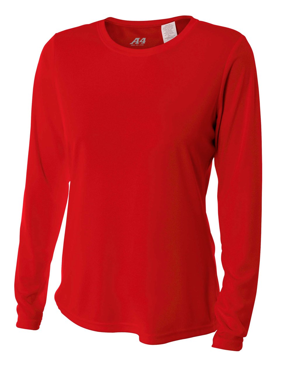 Women's A4 Cooling Performance Long Sleeve Crew Shirt - Moisture Wicking Athletic Top for Running, Yoga & Workouts | Breathable Workout Clothes for Women