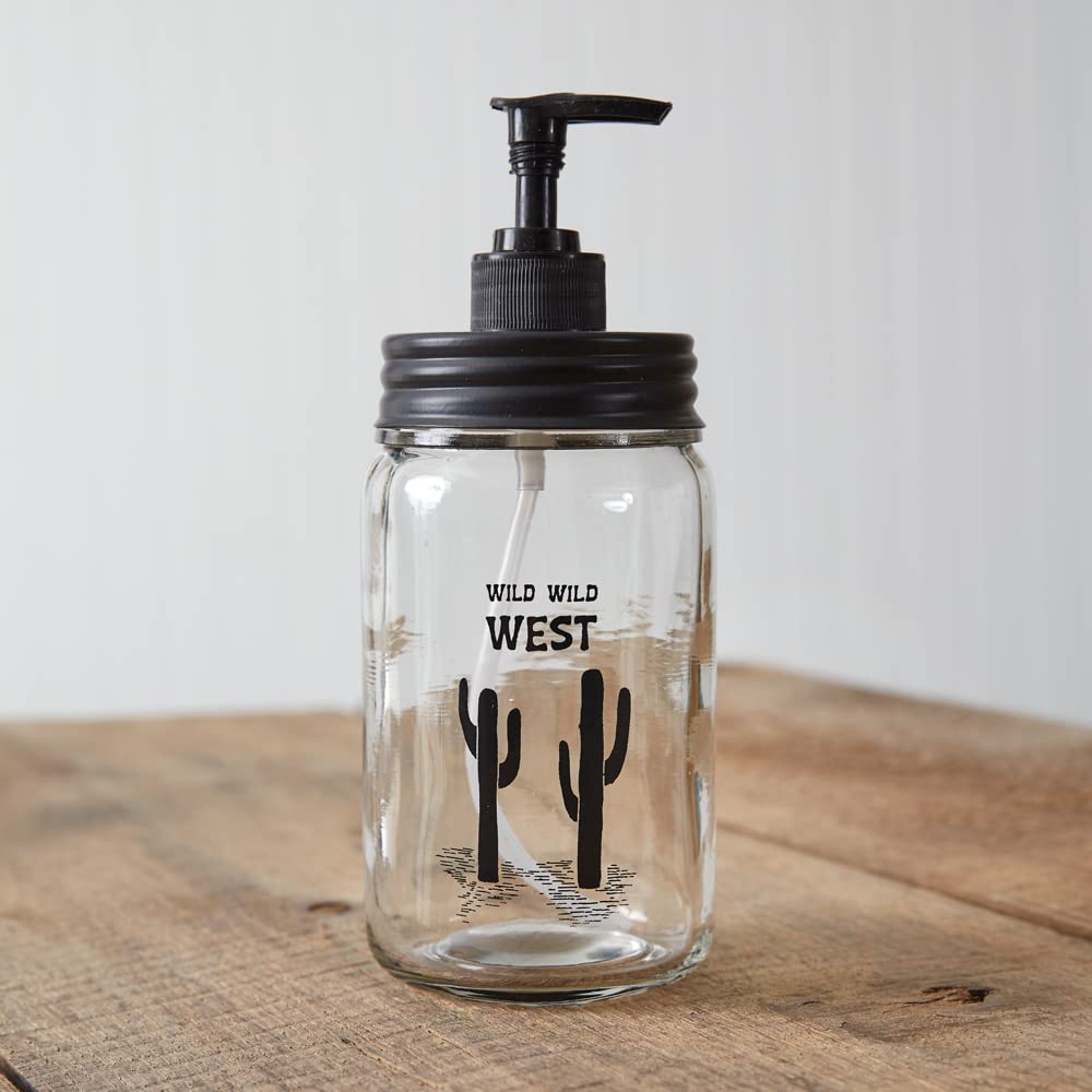 Wild West Soap Dispenser - 8 Inch Rustic Cowboy Theme Bathroom Decor for Western Home, Ranch, or Saloon Style Sink - Perfect for Kitchen, Bathroom, or Bar