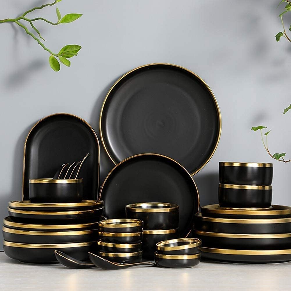 Luxury Nordic Dinnerware Set for 2/4/6 - Plates & Bowls for Home Dining