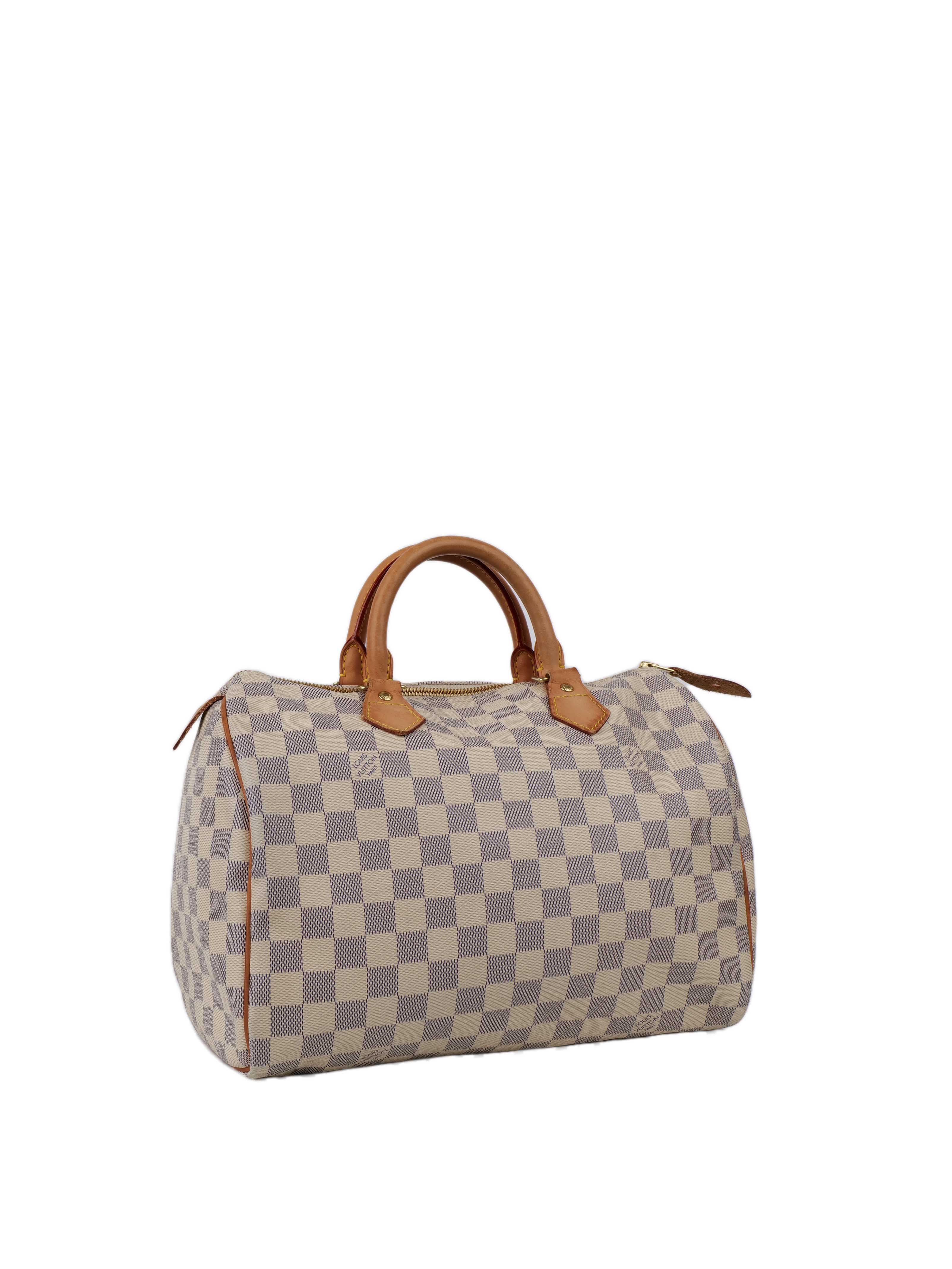 Louis Vuitton Damier Azur Speedy 30 Handbag - Luxury Designer Crossbody Bag for Women, Perfect for Travel, Work & Everyday Use