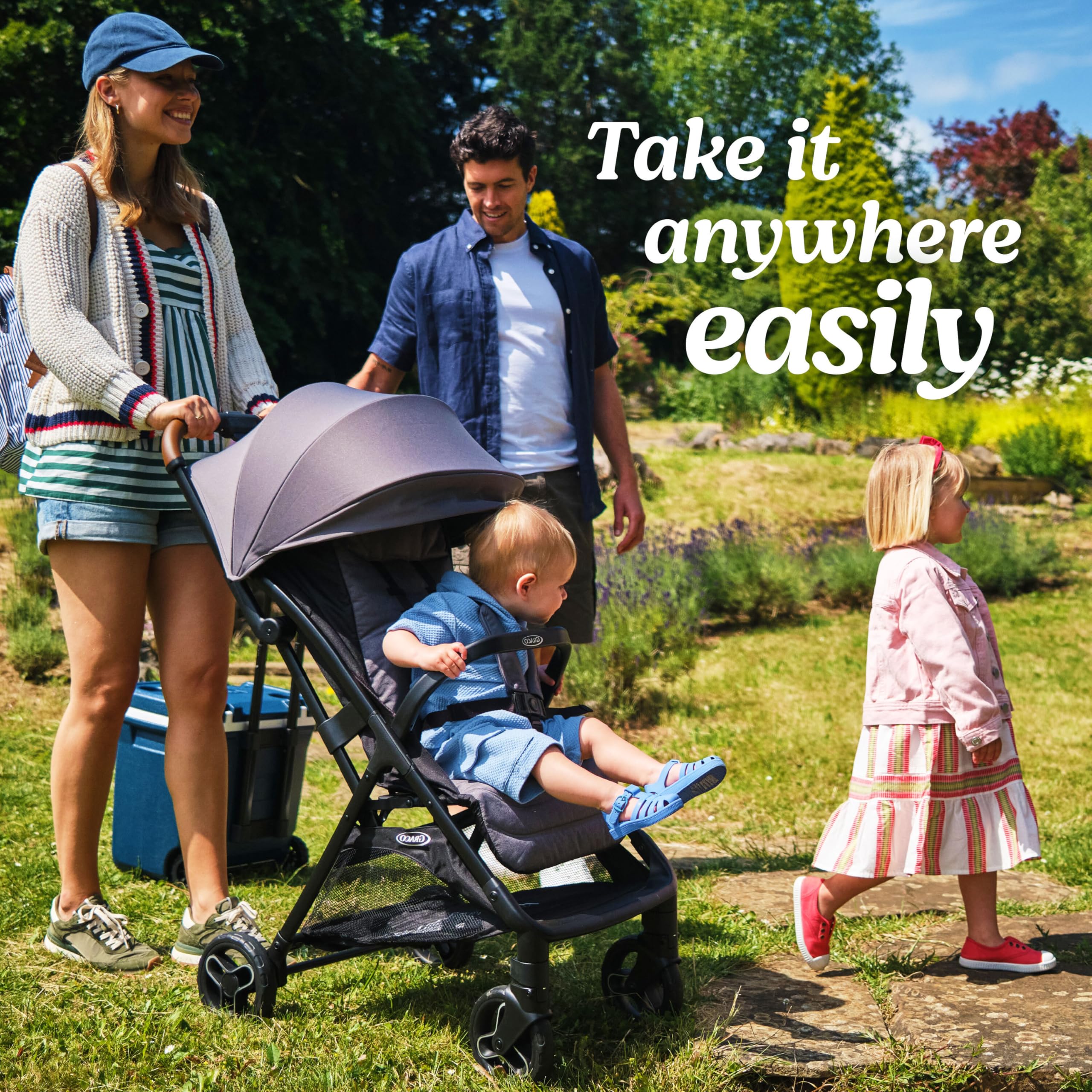 Graco Ready2Jet Compact Travel Stroller - Lightweight Automatic Fold Stroller for Airplane & Everyday Use | Overhead Cabin Friendly Baby Stroller | Perfect for Travel, Shopping & City Walks