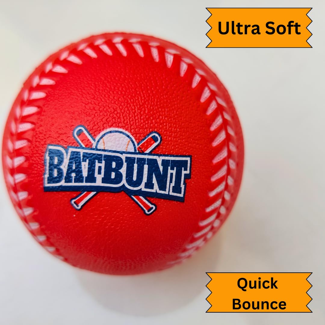 Soft Foam Baseballs for Kids & Teens - 4 Pack Training Balls (Red, Blue, Yellow, Green) | Safe Squishy Practice Baseballs for Hitting Drills, T-Ball Games & Backyard Play | Perfect for Youth Baseball Training, Batting Practice & Replacement Balls
