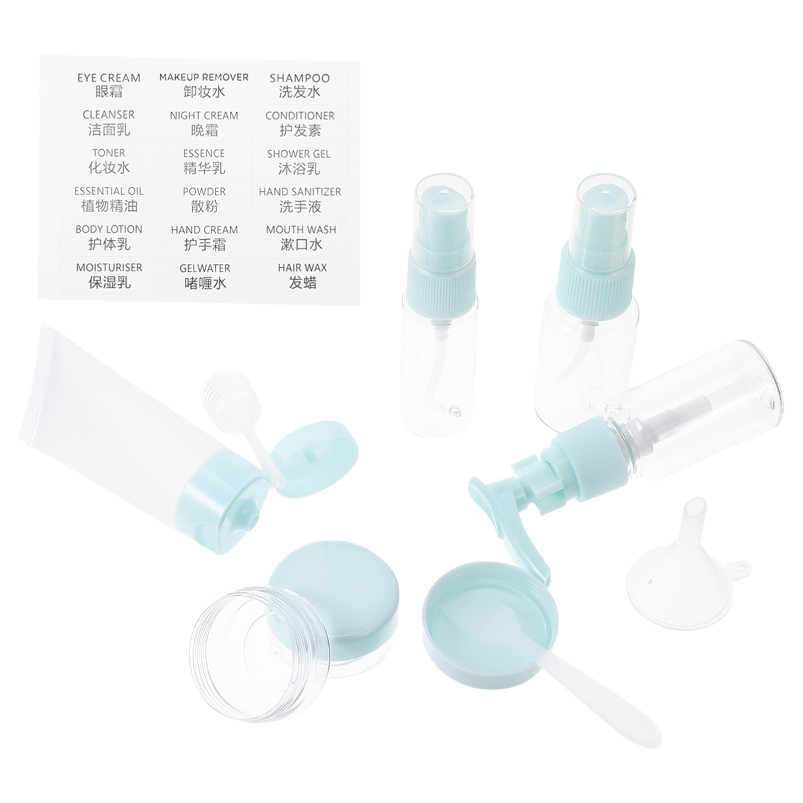 DOITOOL 9-Piece Plastic Travel Bottle Set - Leak-Proof Refillable Shampoo Containers & Toiletry Bottles for Cosmetics, Lotion, Liquid Soap | Perfect for Air Travel, Gym, Camping & Home Use