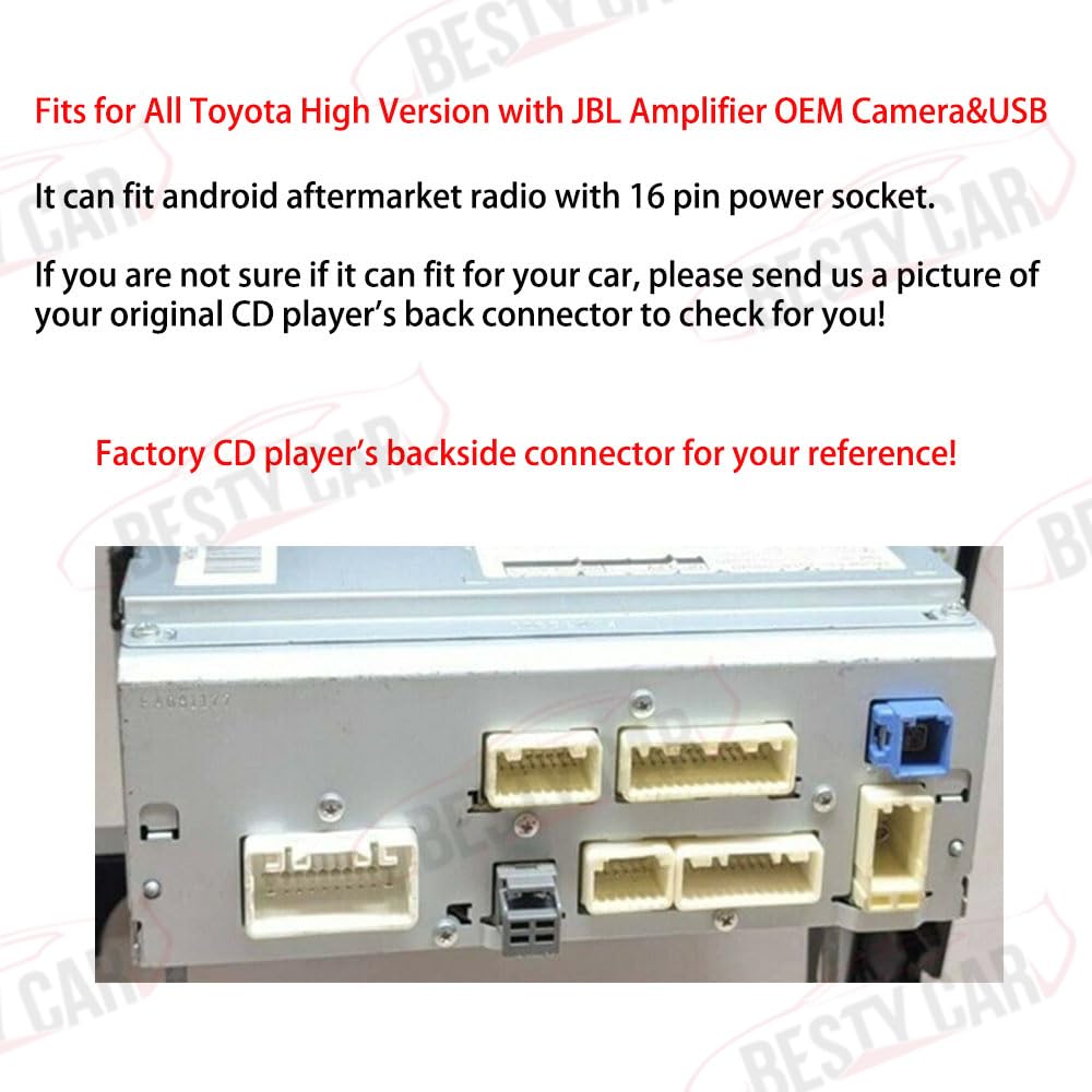 Toyota Corolla Highlander Tacoma Car Stereo Power Harness Wiring Kit with USB Cable & CANBUS Decoder - Compatible with 9/10.1