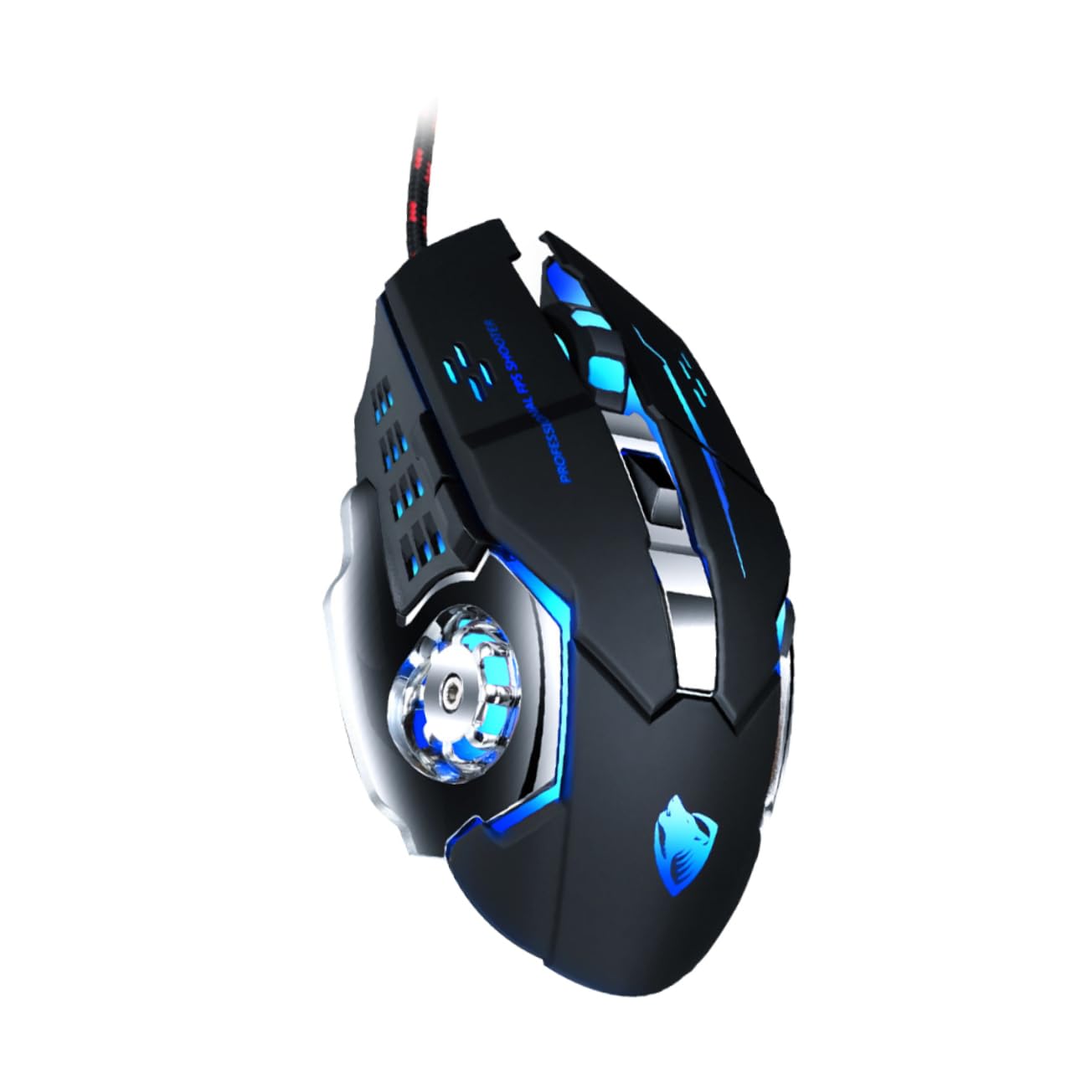 Jojofuny V6 Wired Optical Gaming Mouse with Programmable Buttons - USB Ergonomic Computer Mouse for Laptop & Desktop - Perfect for Gaming, Office Work & Graphic Design