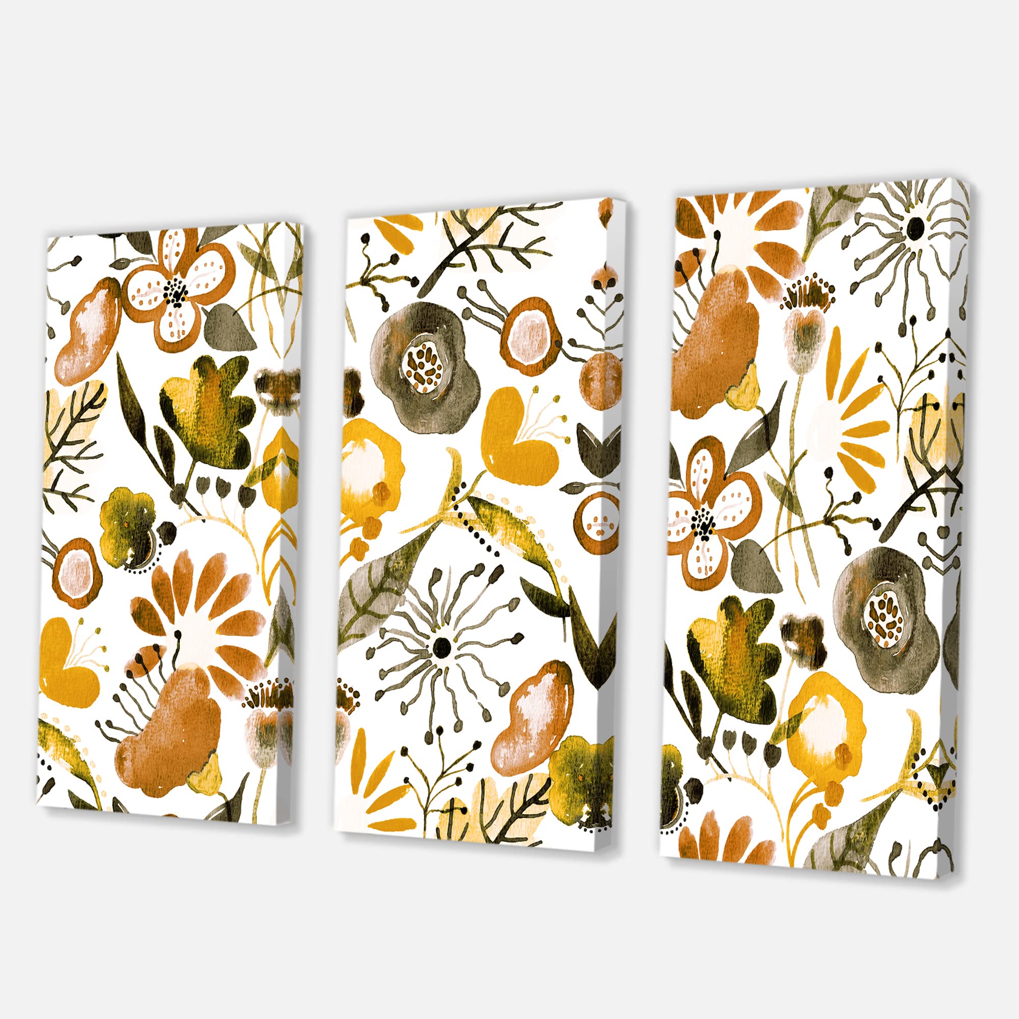 DesignQ Vibrant Wildflowers Canvas Wall Art - Modern Floral Home Decor for Living Room, Bedroom & Office