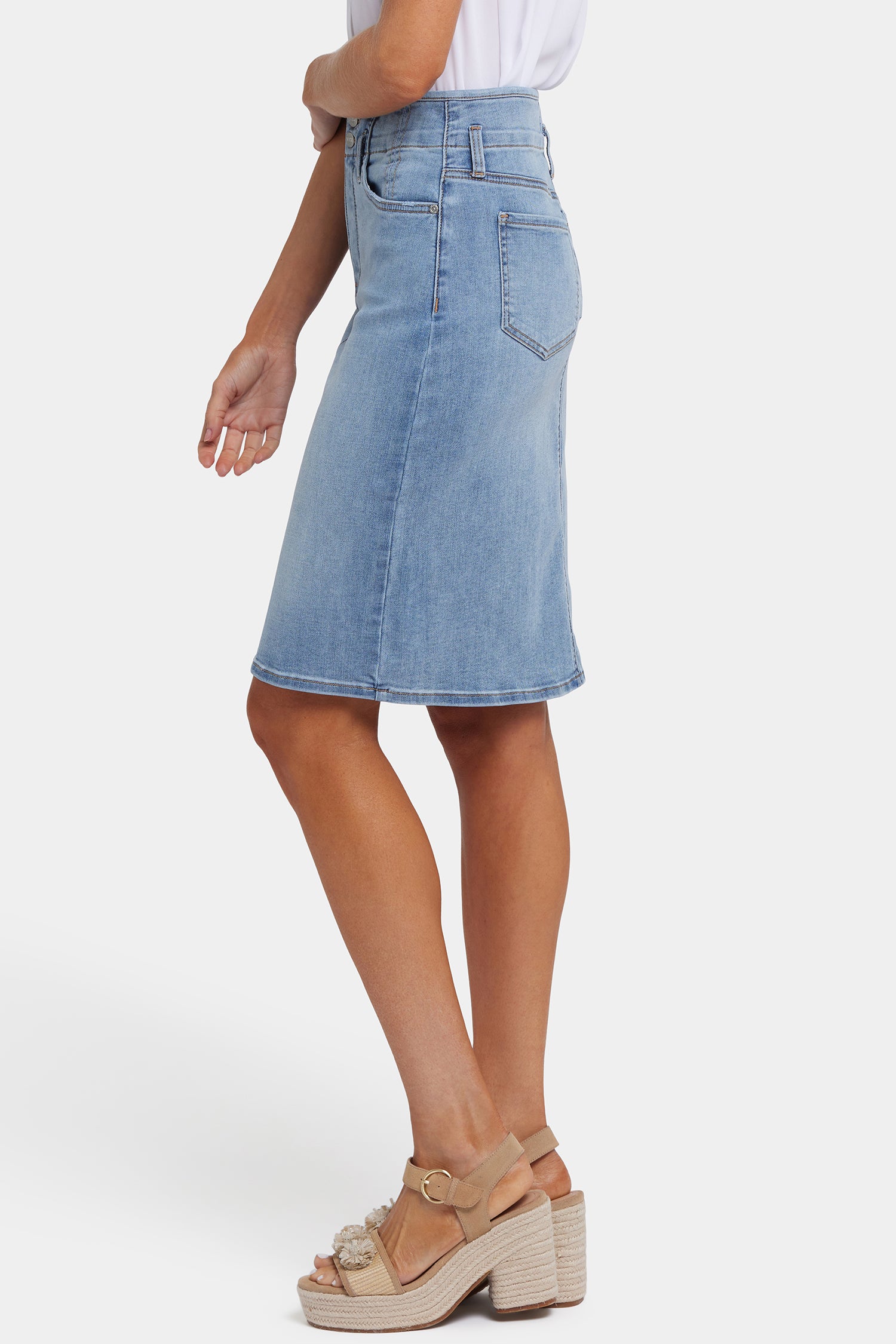 High Waist Skirt for Women - Santiago Sea Stretch A-Line Midi Skirt | Comfortable & Flattering Summer Skirt for Beach, Vacation, and Casual Wear