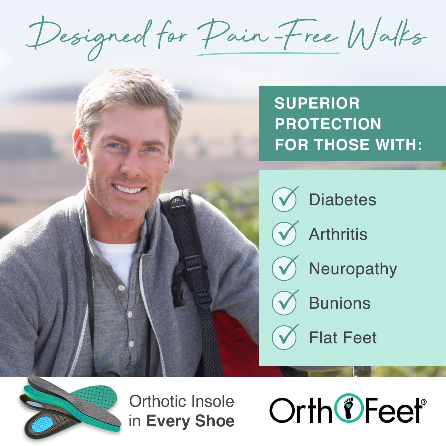 Orthofeet Men's Orthopedic Walking Shoes - Stretchable Comfort for Plantar Fasciitis & Foot Pain Relief - Perfect for Casual Wear, Work & Daily Activities