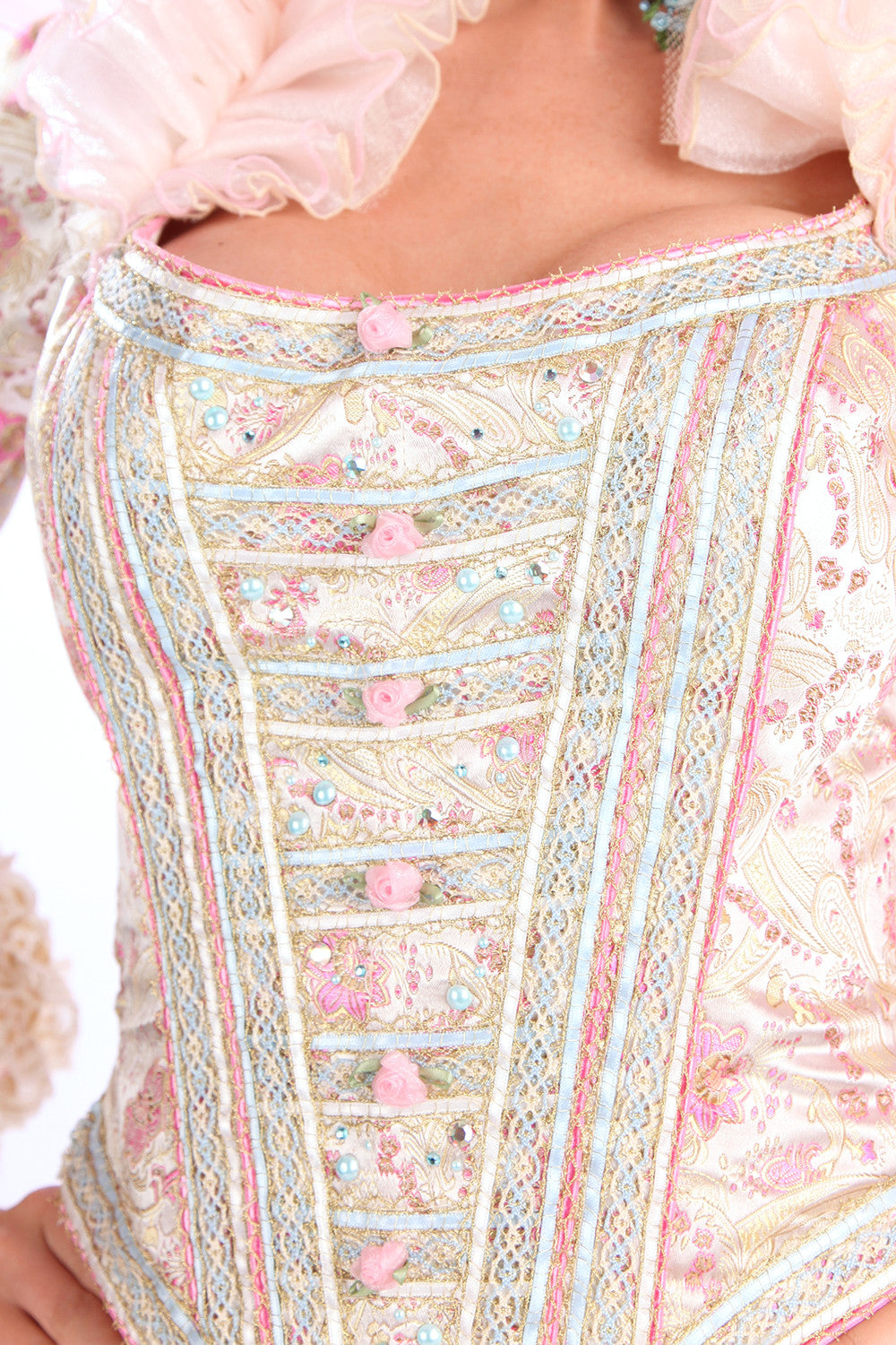 Marie Antoinette Corset - Victorian Style Bustier Lace-Up Corset Top for Women | Perfect for Renaissance Fairs, Cosplay, and Burlesque Performances