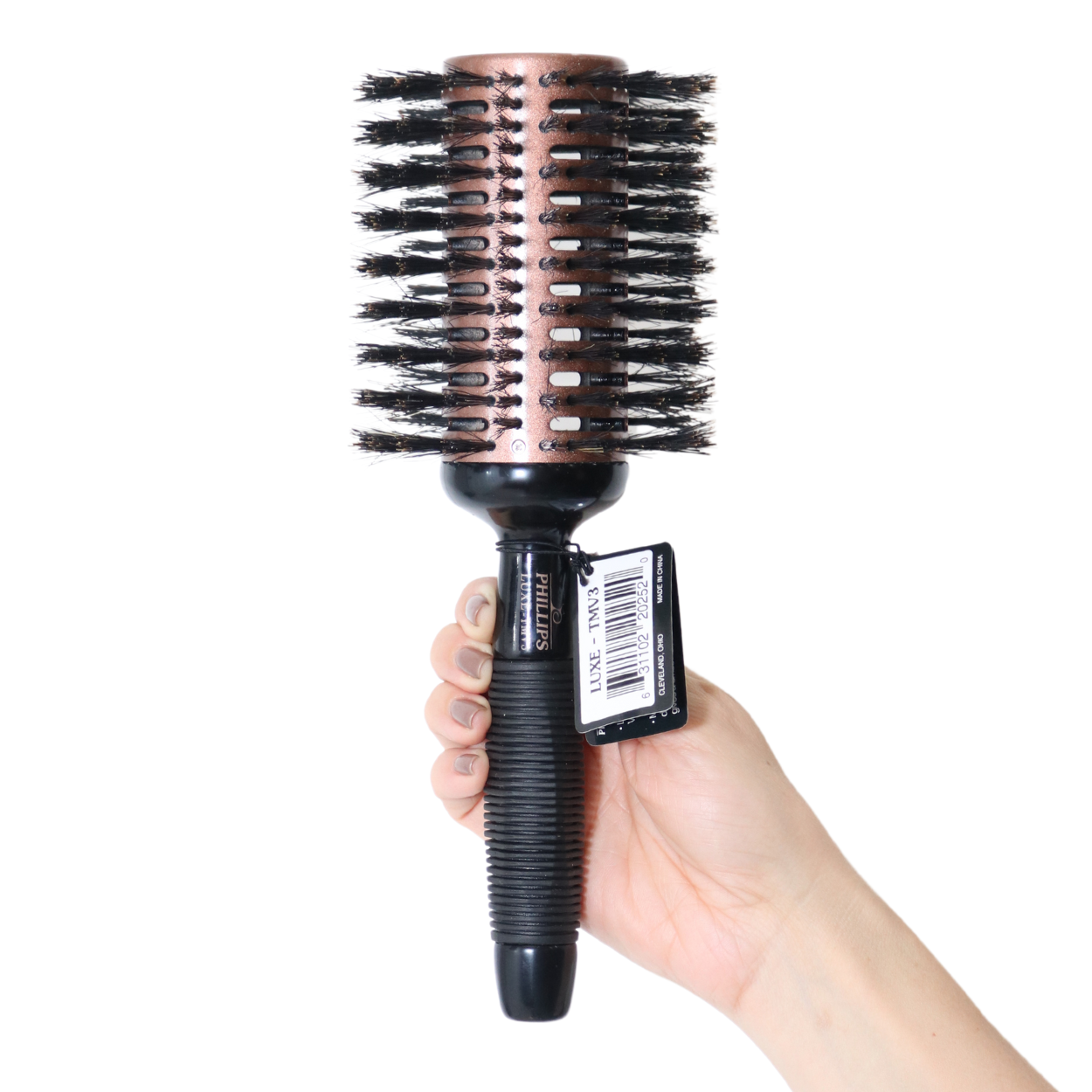 Phillips Brush 4 Tourmaline Monster Vent Round Boar & Ionic Nylon Bristles (LUXE TMV3) - Professional Hair Styling Brush for Smoothing & Volumizing - Perfect for Salons & Home Hair Care