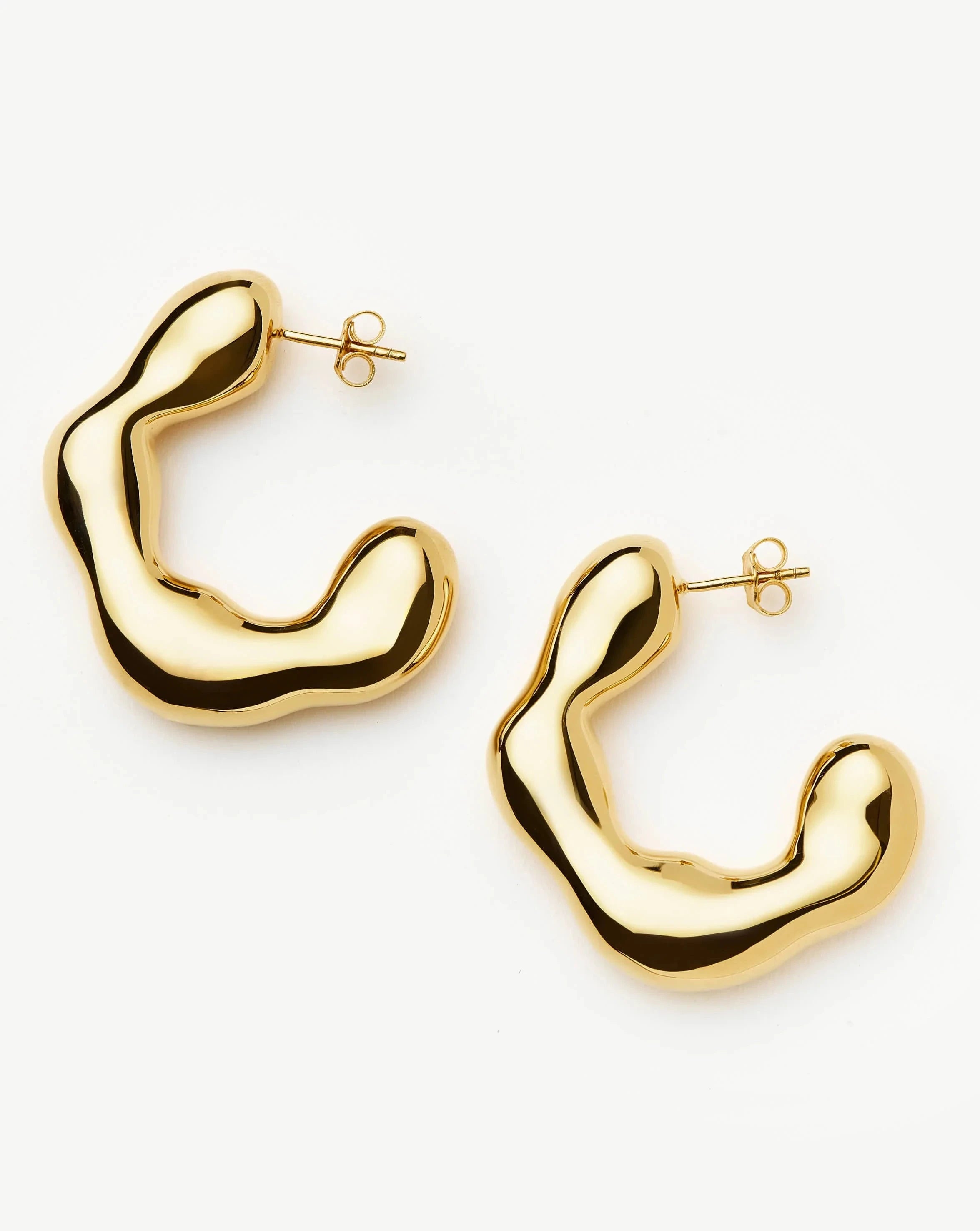 Eny Puffy Large Hoop Earrings for Women - 18k Gold Plated Statement Earrings | Perfect for Parties, Weddings & Everyday Wear