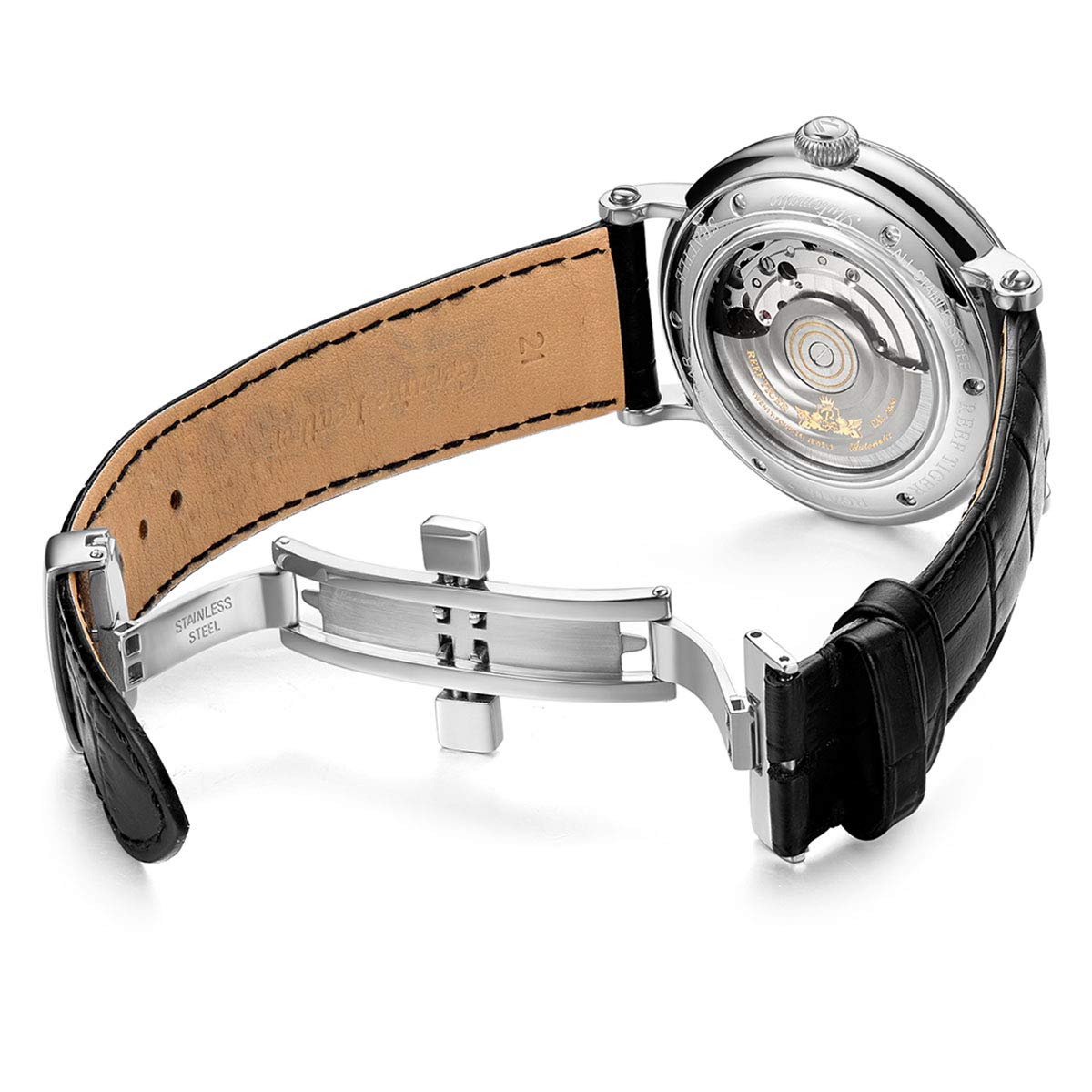 REEF TIGER Luxury Automatic Men's Watch - Waterproof Mechanical Timepiece with Date Display (Model RGA1617) - Perfect for Business, Formal Events & Everyday Wear