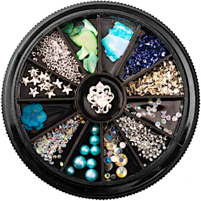Mixed Nail Art Decoration Wheels - 12PCS Nail Design Accessories Kit for DIY Manicure, Salon & Home Use | Perfect for Nail Artists, Beginners & Professional Nail Technicians | Great for Parties, Weddings & Special Occasions