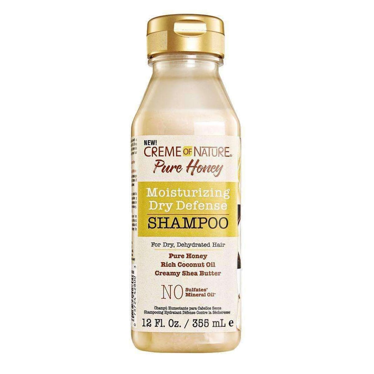 Creme of Nature Coconut Oil & Shea Butter Shampoo for Dry, Damaged Hair - Honey Infused Formula (12.07 Fl Oz) | Hydrating & Repairing Hair Care for Daily Use & Salon Results