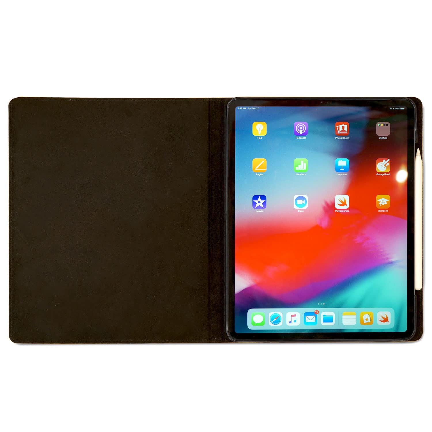 Premium Genuine Leather iPad Pro 12.9 Case (2022, 6th Generation) - Luxury Folio Cover with Card Slots & Auto Sleep/Wake - Perfect for Business, Travel & Daily Use by Michael Santoro Design - Vintage Brown