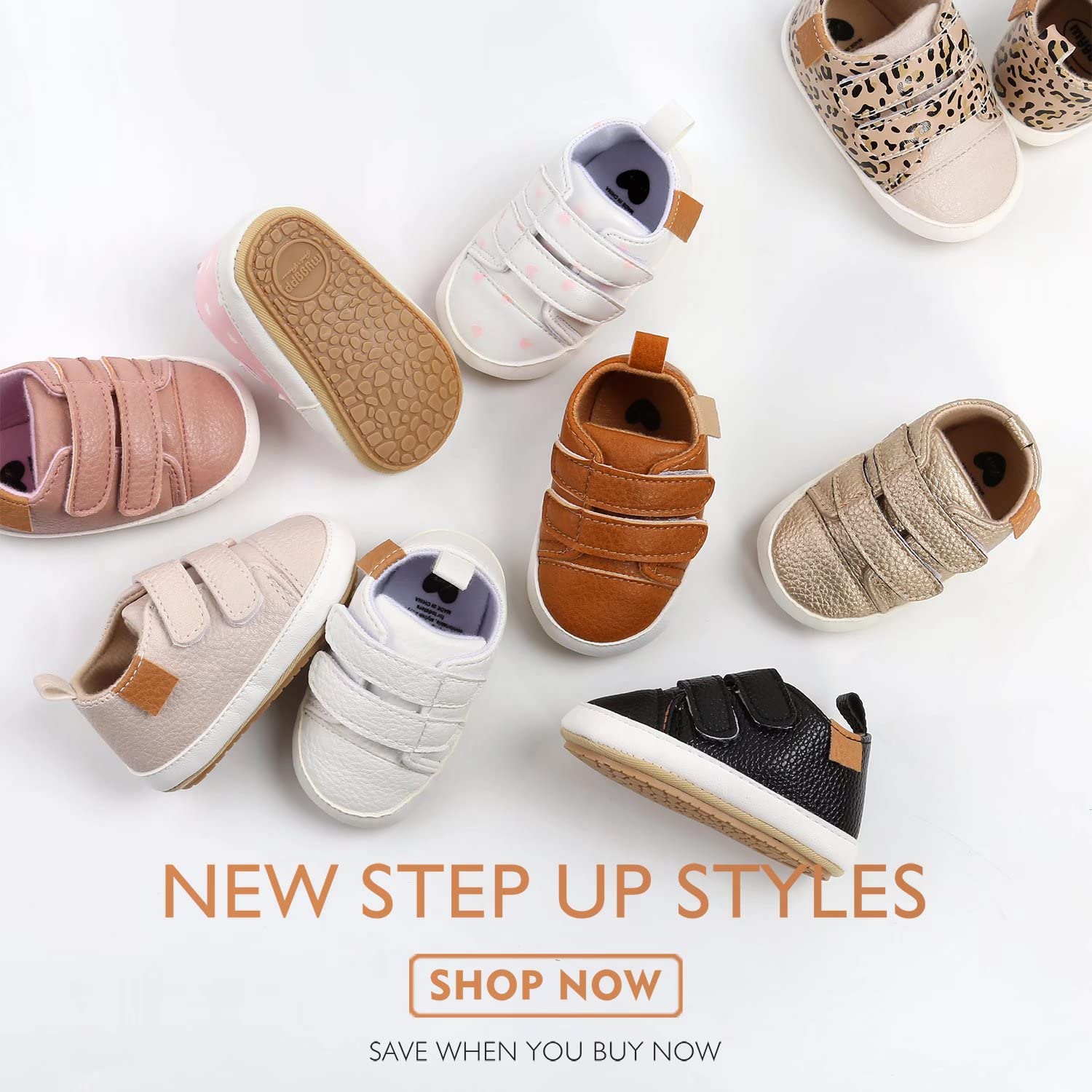 **Non-Slip Rubber Sole Baby Boys & Girls High-Top PU Leather Sneakers – First Walking Shoes for Toddlers & Newborn Loafers – Perfect for Indoor Play, Outdoor Walks & Special Occasions**