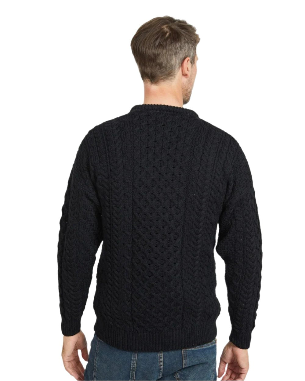 Aran Inisheer Traditional Irish Wool Sweater for Men & Women - Warm Handmade Knitwear for Winter, Fall & Outdoor Activities