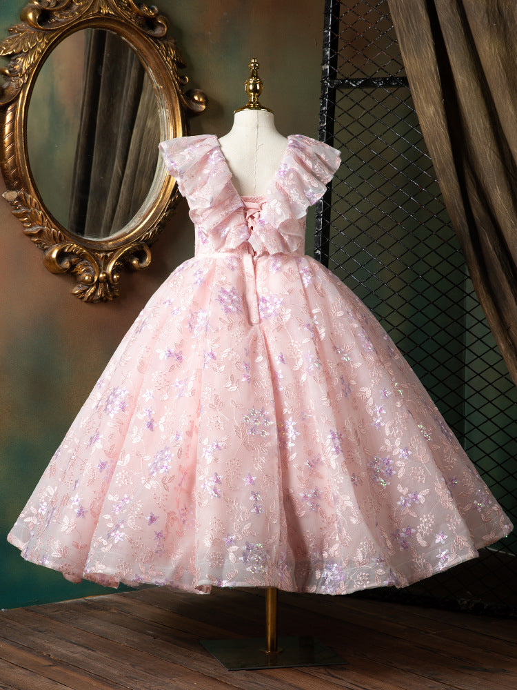 First Communion Dress for Baby Girl - Cute Embroidered Pageant Princess Gown | Formal Church Dress for Girls | Perfect for Baptism, Christening & Special Occasions
