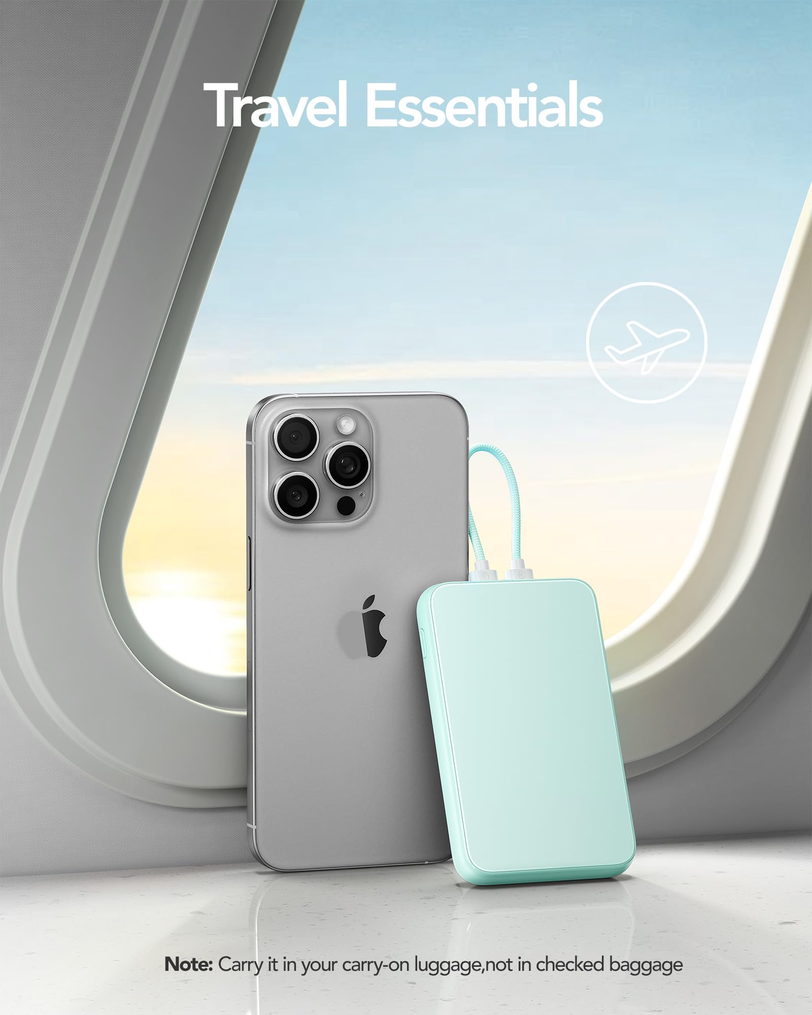 Charmast 10000mAh Portable Charger with Digital Display - 20W Fast Charging Power Bank with Removable Cable for iPhone 15/14/13, Samsung Galaxy, Android Phones - Perfect for Travel, Commuting & Outdoor Activities
