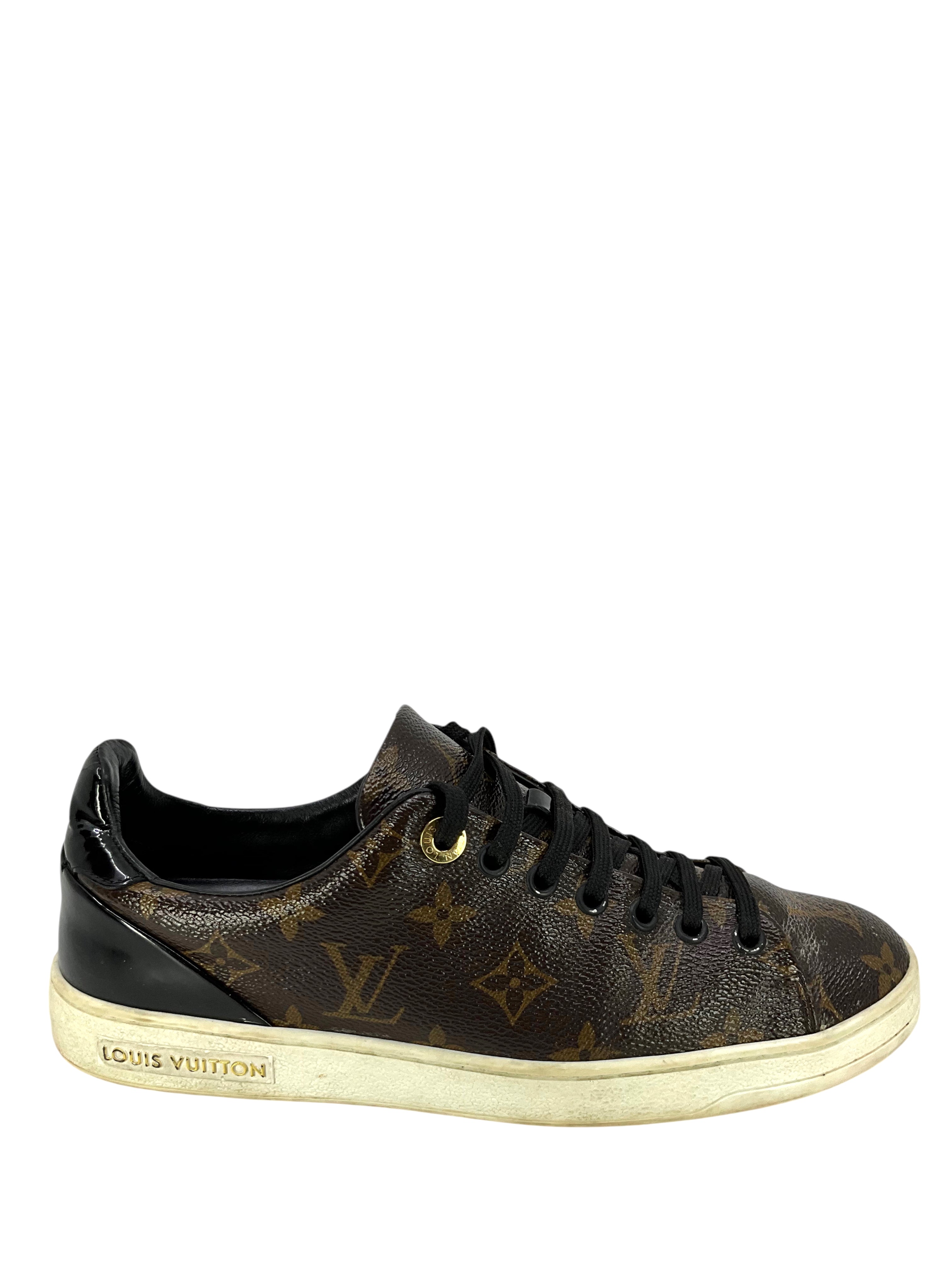 Louis Vuitton Patent Monogram Frontrow Sneakers Women's Size 37.5 - Luxury Designer White Casual Shoes for Women | Perfect for Streetwear, Office & Date Night Outfits