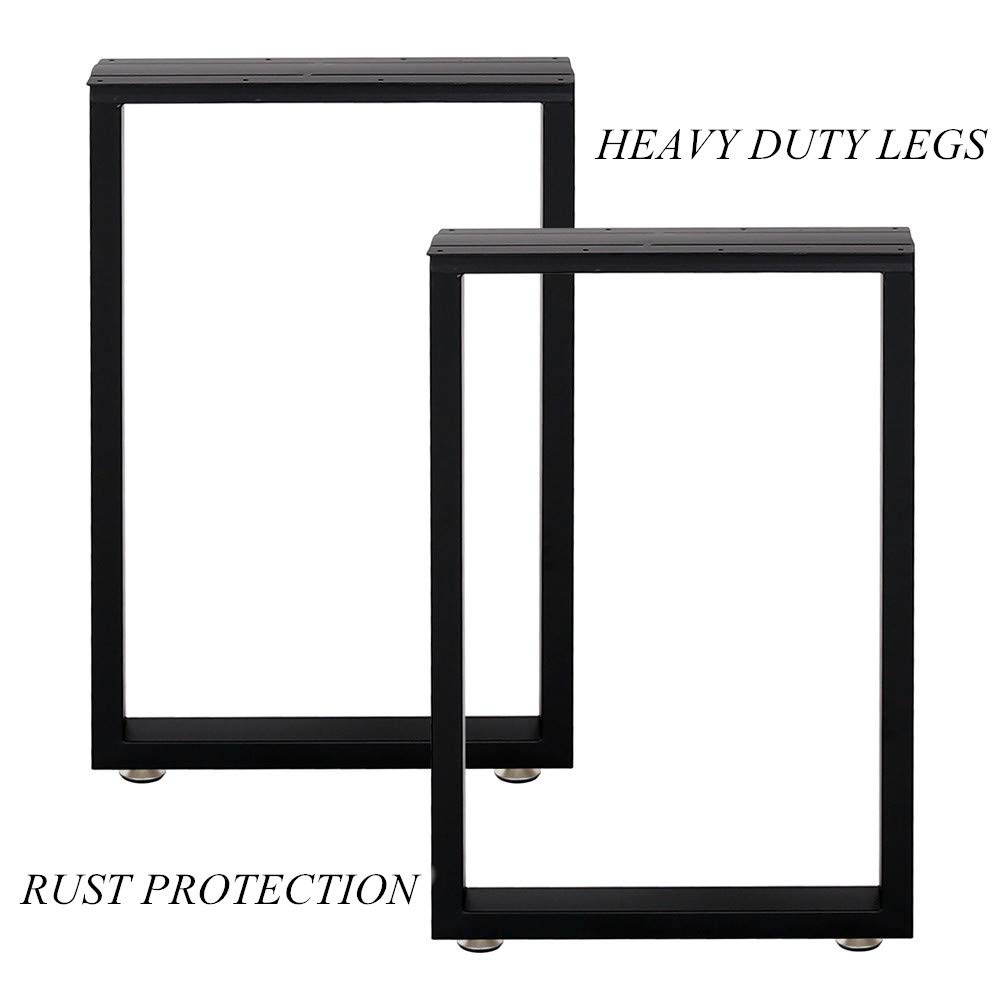 Heavy Duty Square Iron Metal Table Legs Set of 2 - 28