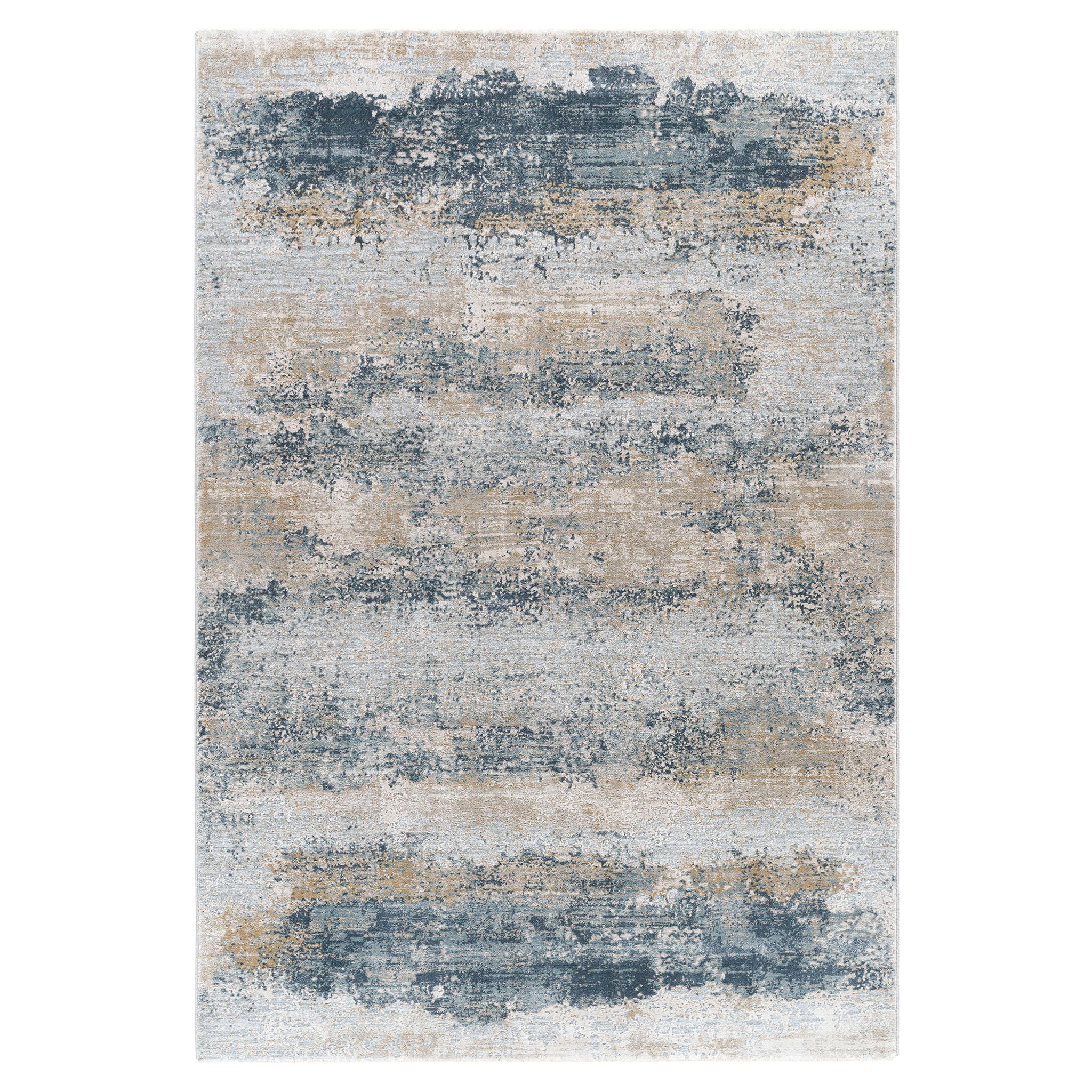 Modern 8x10 Area Rug - Pearl Silver & Blue Handwoven Contemporary Rug for Living Room, Bedroom & Office Decor