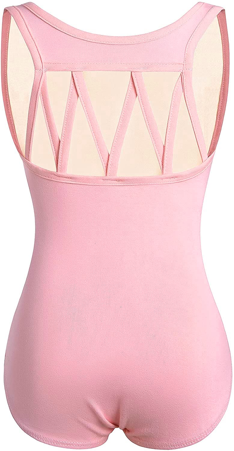 DANSHOW Girls Dance Leotards with Back M Straps - Ballet, Gymnastics & Performance Tank Leotard for Kids