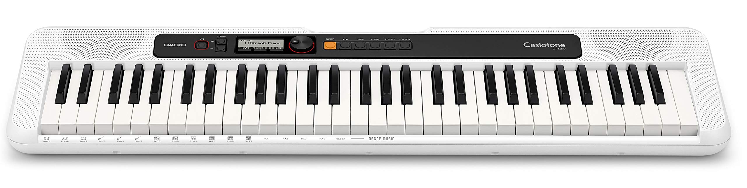 Casio CT-S200WE 61-Key Premium Portable Keyboard with Stand, Headphones, Power Supply & USB Cable - Complete Starter Bundle for Beginners & Home Practice (White) - Perfect for Piano Lessons, Music Education & Digital Keyboard Learning