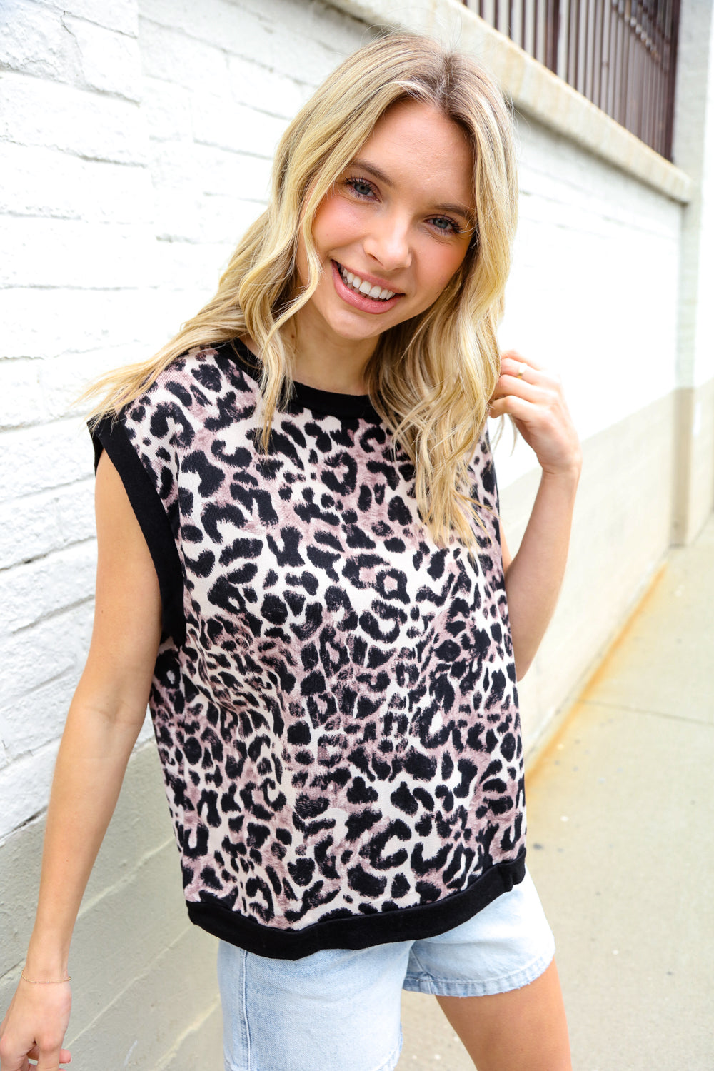 Be Bold Dolman Short Sleeve Leopard Print Knit Top - Women's Fashion Animal Print Blouse for Casual Wear, Date Night & Office Outfits