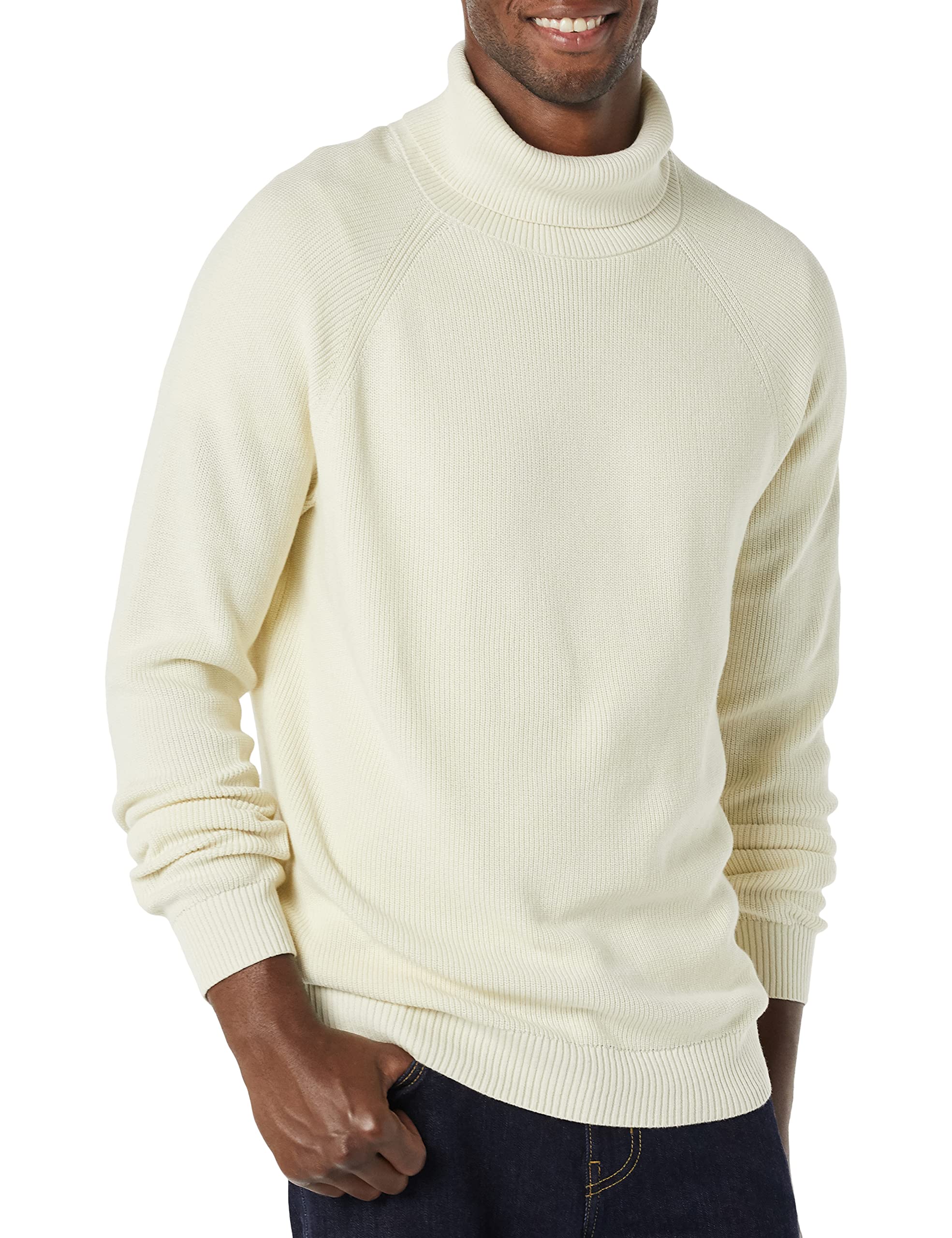 Amazon Essentials Men's 100% Cotton Rib Knit Turtleneck Sweater - Warm & Comfortable Winter Pullover for Casual Wear & Office Outfits