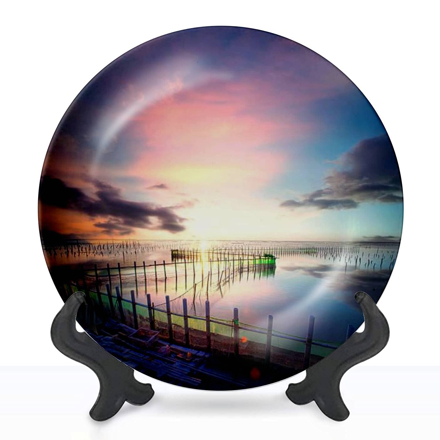 Hand-Painted Ceramic Hanging Decorative Plate - 8