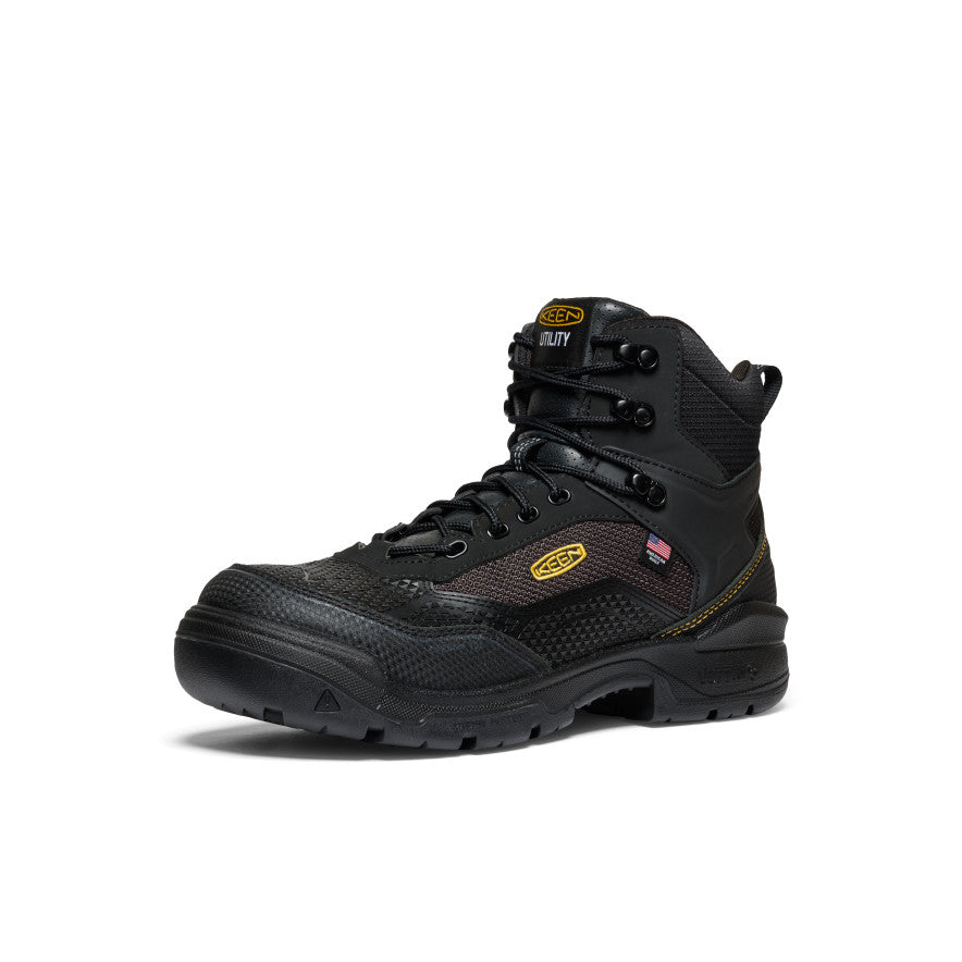 Men's Stronglite Waterproof Work Boots with Carbon Toe - Black/Black | Slip Resistant Safety Shoes for Construction, Hiking & Outdoor Work