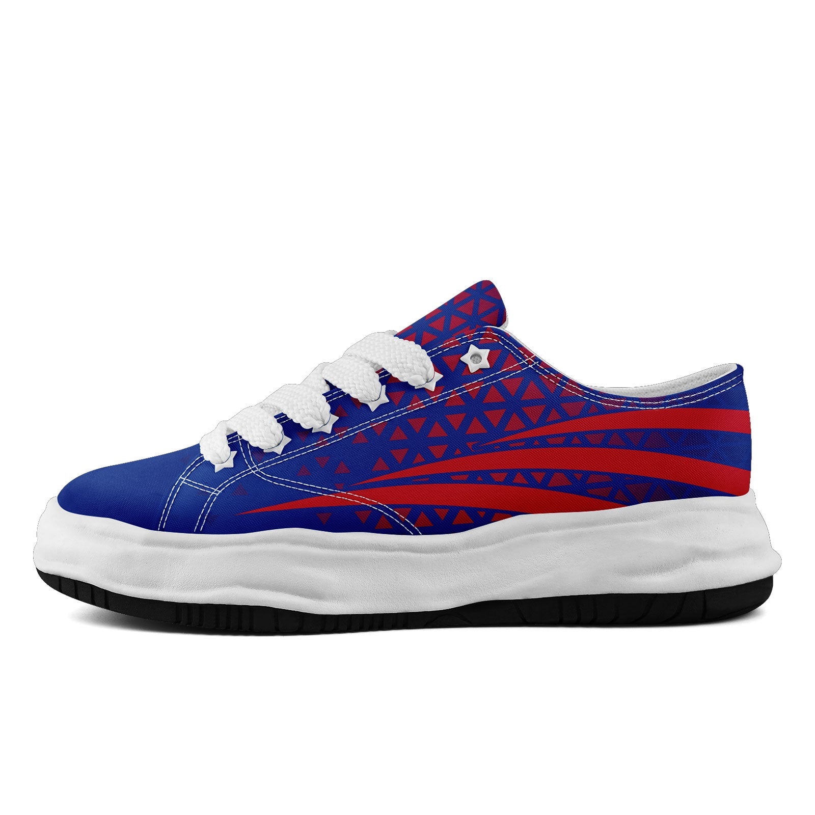 Custom Blue & Red New York Themed Personalized Sneakers - FN038 D023003 - Handmade Online Custom Shoes for Casual Wear & City Fashion