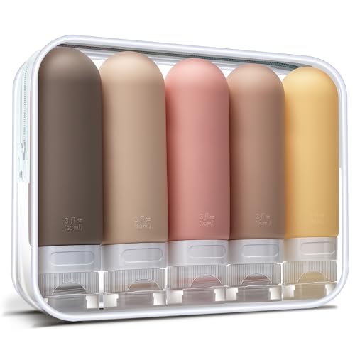 5 pcs / Brown Travel Case
