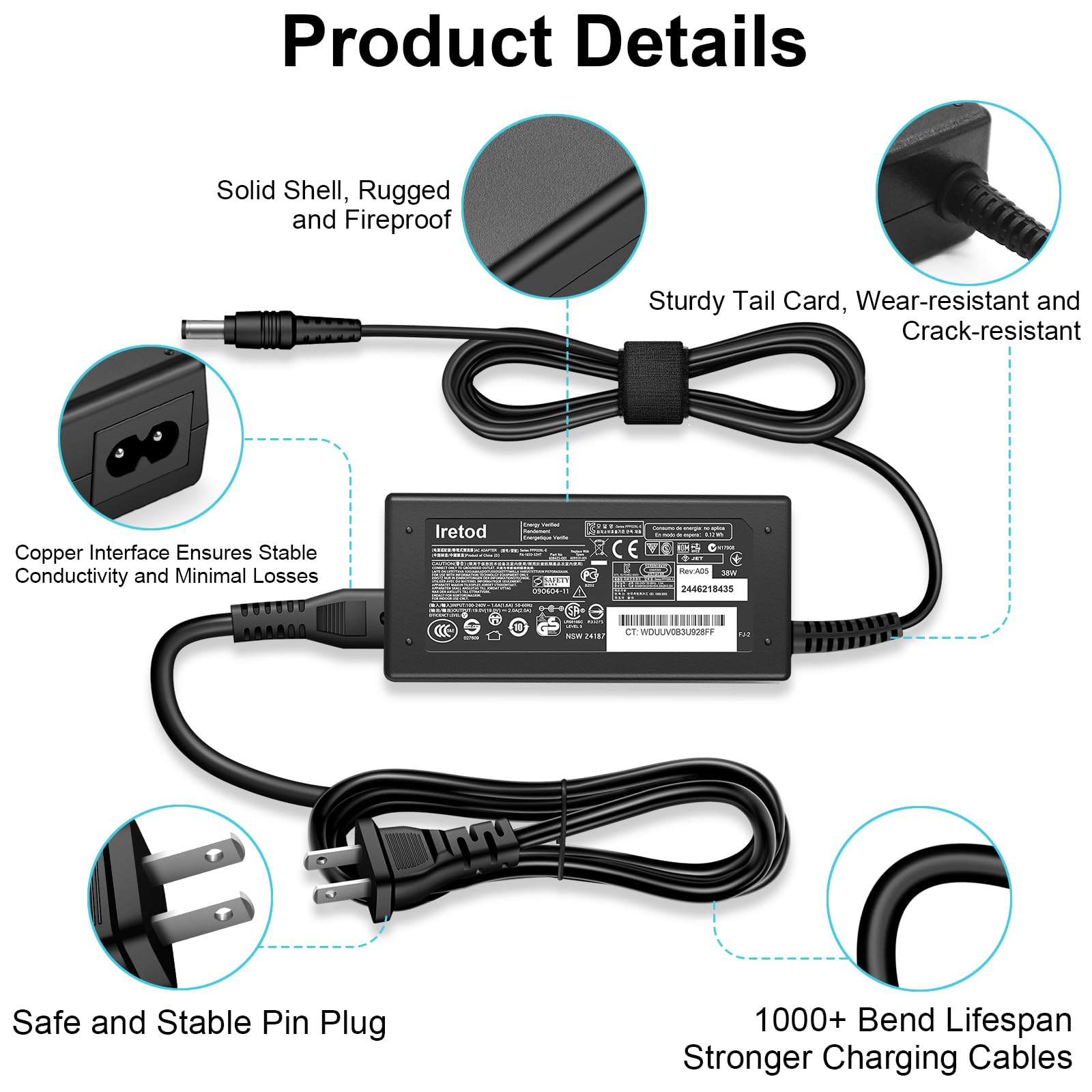 Harman Kardon Onyx Studio 8/7/6/5/4/3/2/1 Wireless Speaker Charger - 19V 38W AC Fast Charging Power Adapter Replacement | Compatible with All Onyx Studio Models | Perfect for Home, Office & Outdoor Use