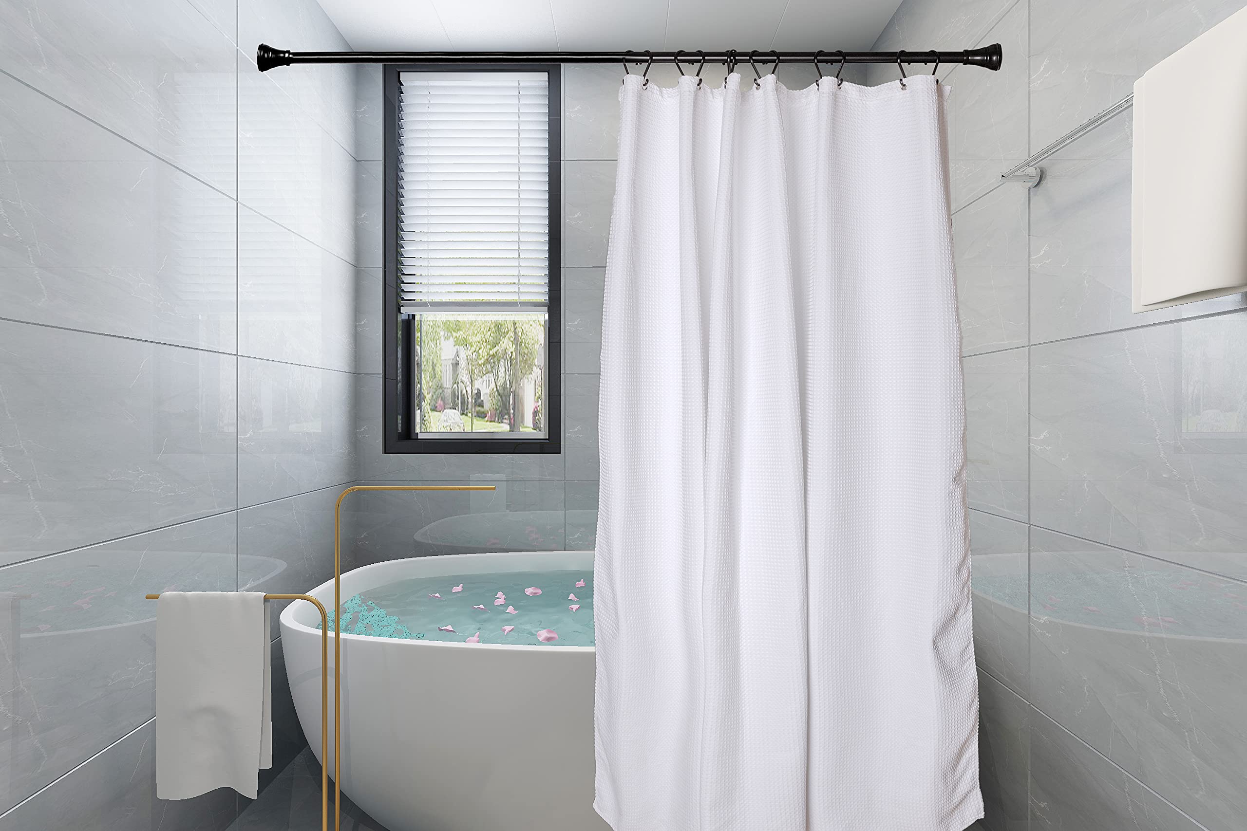 Utopia Alley Shower Curtain Rings - 12 Pack Rustproof Zinc S-Shaped Hooks for Bathroom (Black) | Durable Shower Accessories for Home & Hotel Use