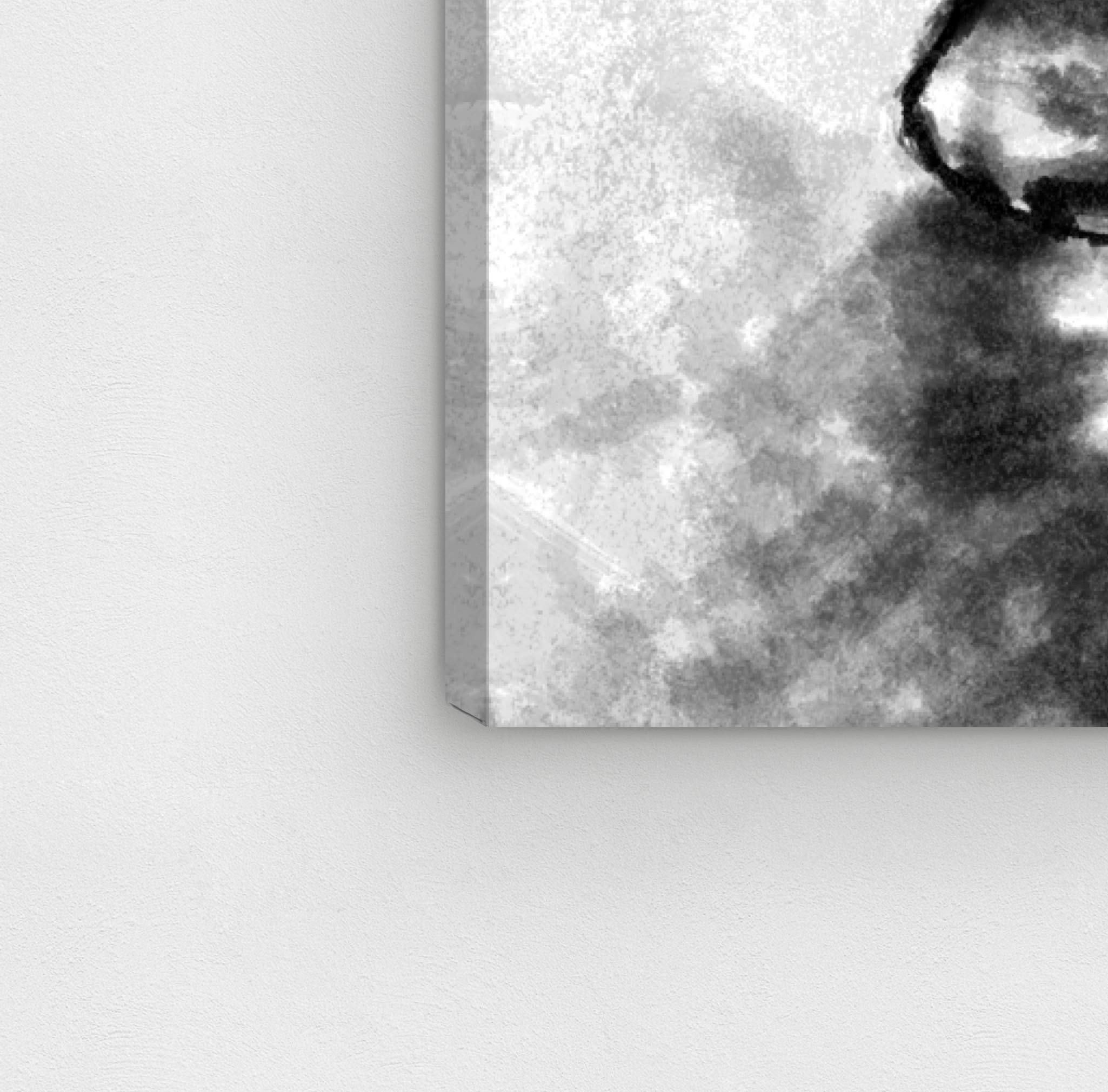Oliver Gal Artist Co. German Shepherd Wall Art Canvas Print - 12x12 Inch Black & White Animal Home Decor for Living Room, Bedroom, Office & Nursery