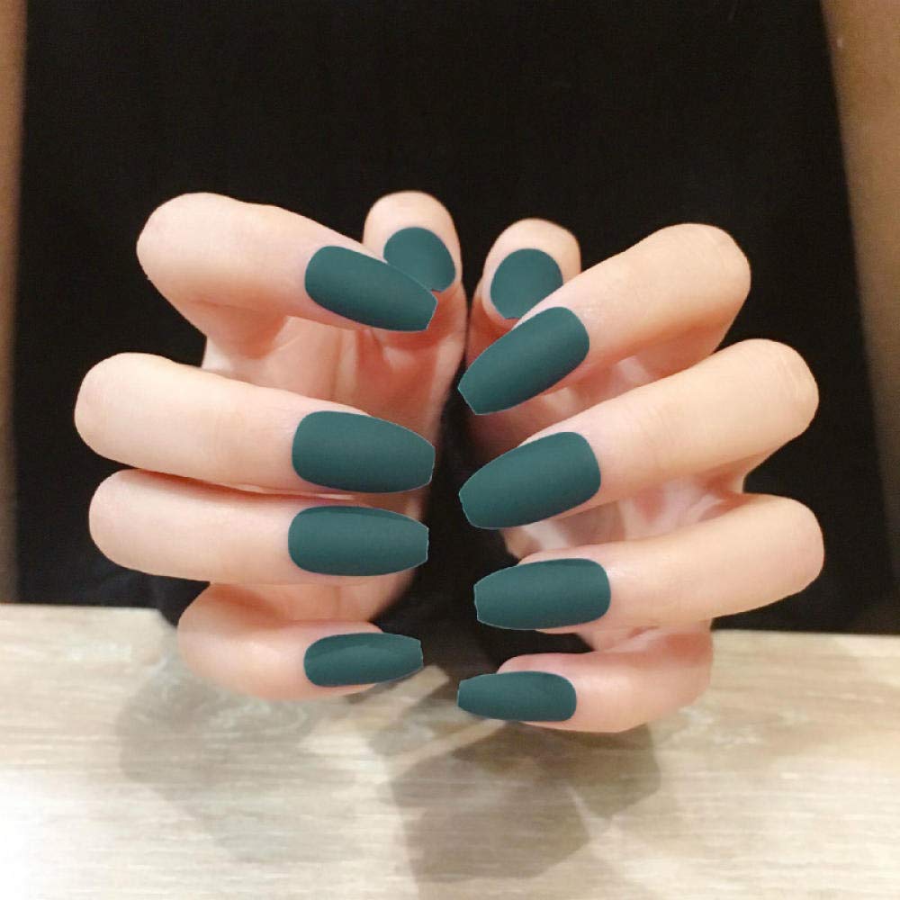 Matte False Nails 24pcs - Long Tip Pure Color Nail Extensions | Popular Nail Art Designs | Perfect for Parties, Weddings & Daily Wear | Artificial Nails Accessories
