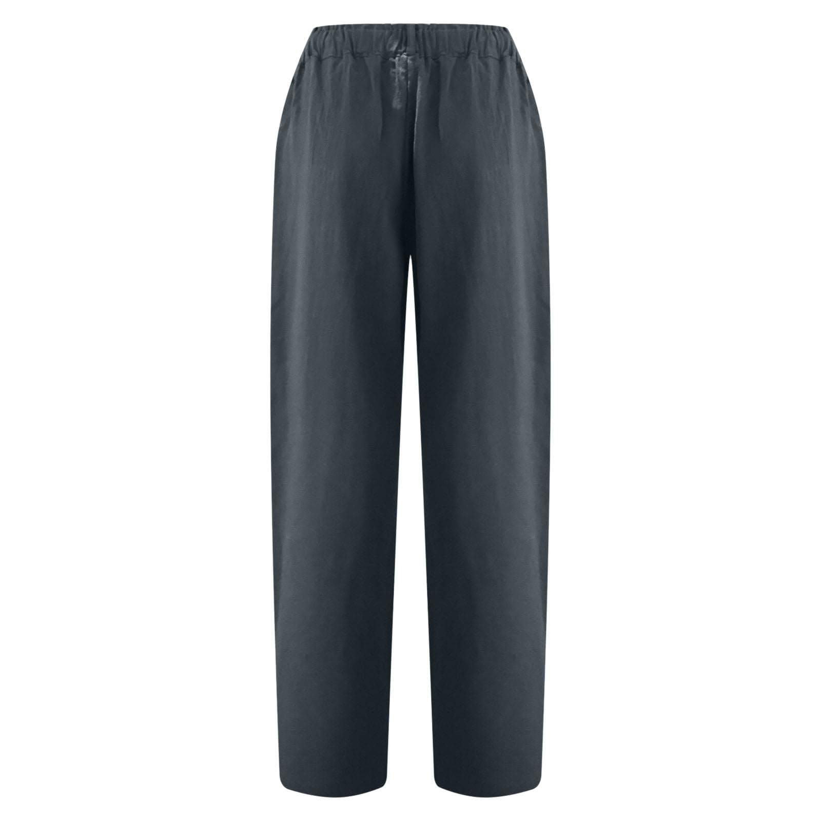 Lastesso Women's Linen Pants - High Waist Straight Leg Summer Capris | Vintage Cotton Linen Lounge Pants for Women | Casual, Travel & Home Wear | Prime Clearance Deal