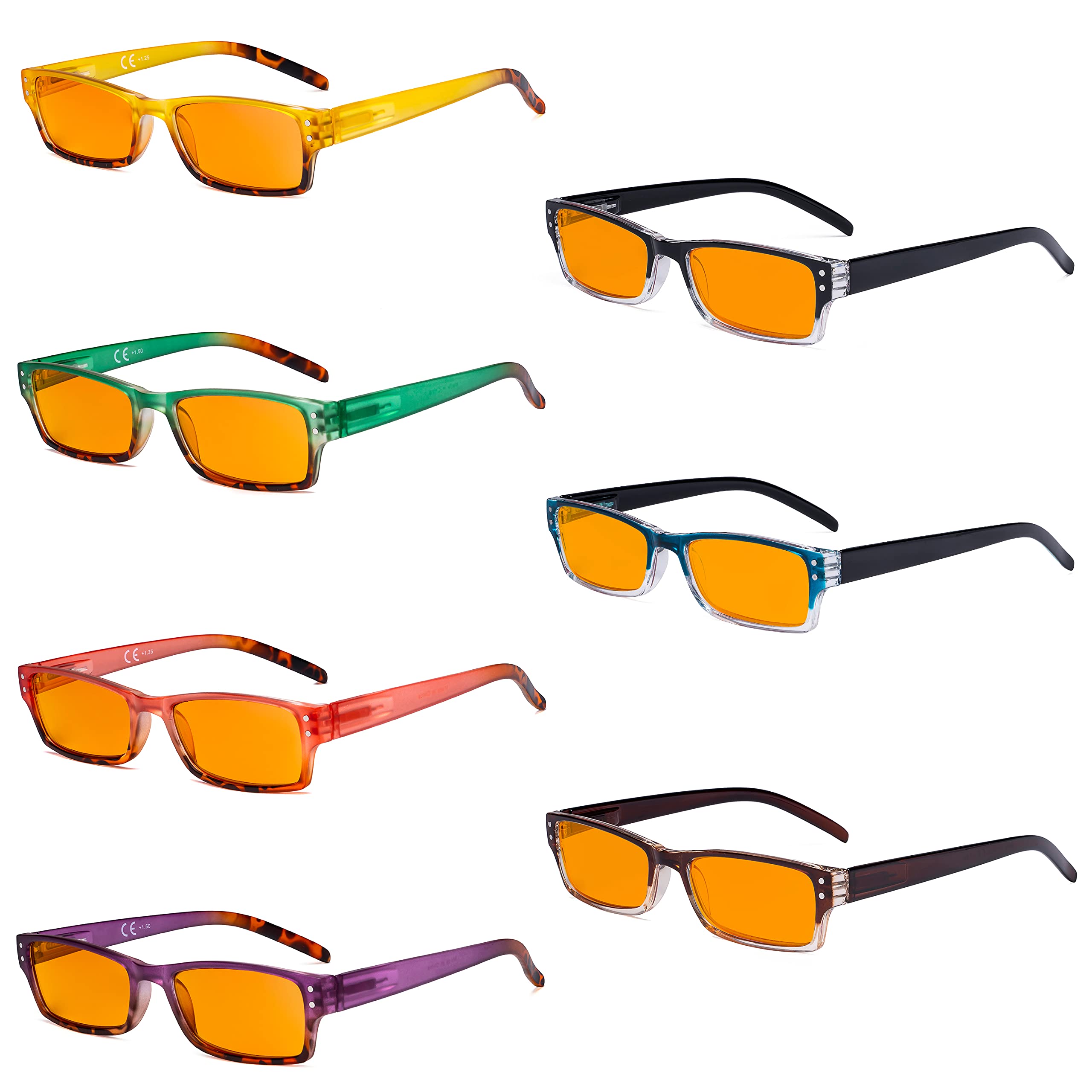 Eyekepper 7-Pack Blue Light Blocking Glasses for Women - Stylish Computer Glasses with Orange Tint (0.75 Strength) - Reduce Eye Strain for Work, Gaming & Screen Time