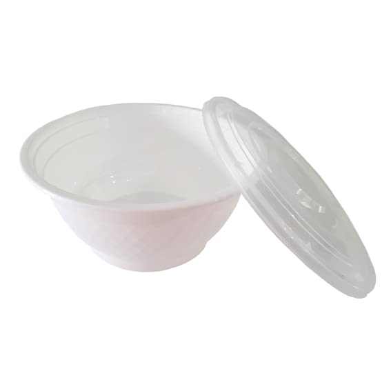 Keeva 42oz Reusable Meal Prep Containers with Lids - 10 Pack Microwave Safe Food Storage Bowls for Lunch, Salad & Leftovers - BPA Free, Stackable & Durable (White) - Perfect for Meal Planning, Office Lunch & Healthy Eating