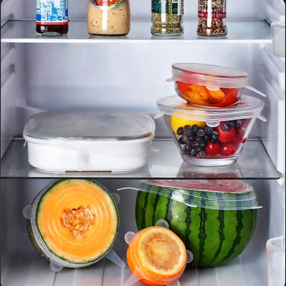 Ora 6-Piece Silicone Stretch Lids Set - Universal Food Storage Covers for Bowls, Containers & Jars - BPA-Free, Reusable & Airtight Kitchen Essentials for Meal Prep & Leftovers
