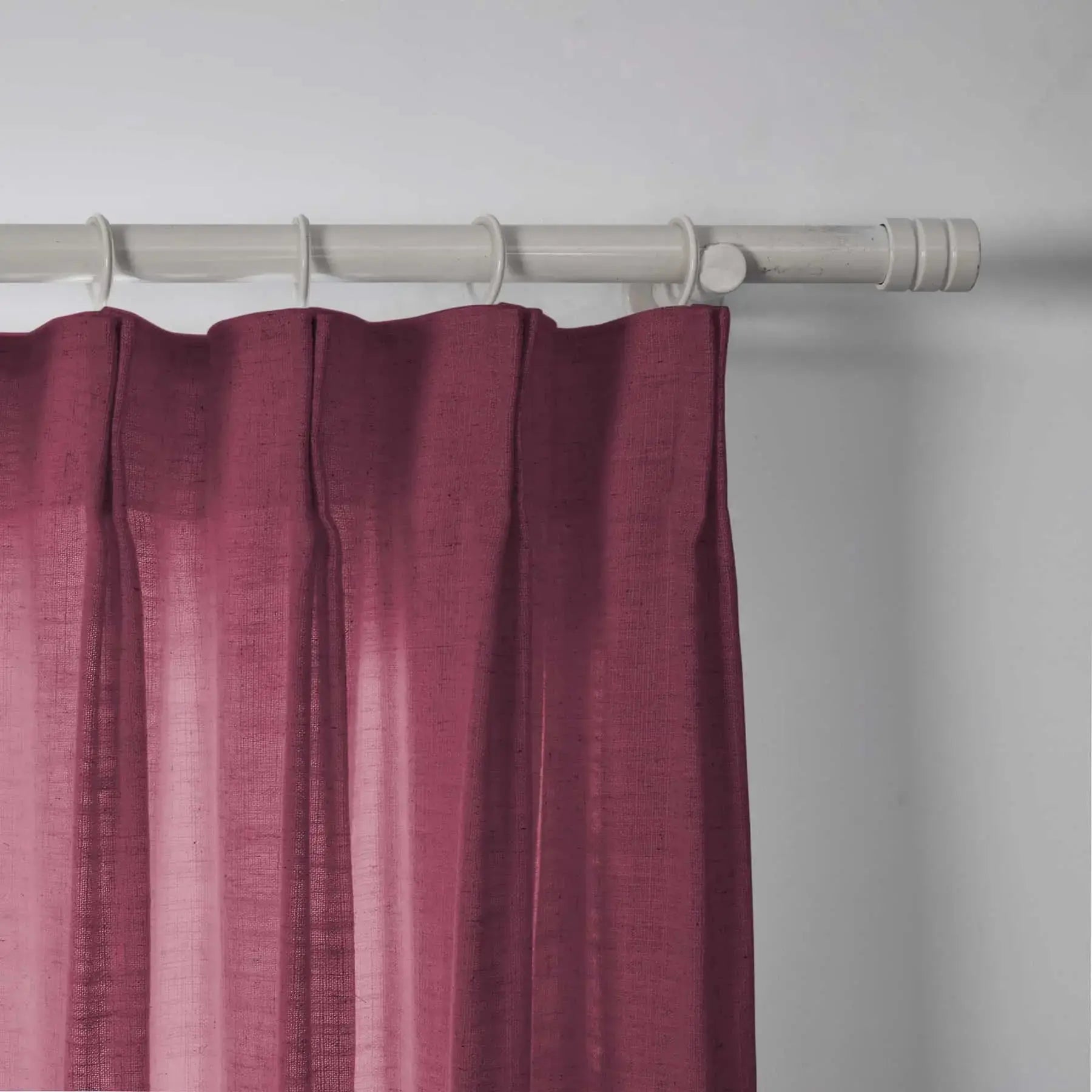 Linen Pleated Cafe Curtains for Kitchen Windows - Elegant Semi-Sheer Window Treatment for Coffee Shops, Restaurants & Home Decor