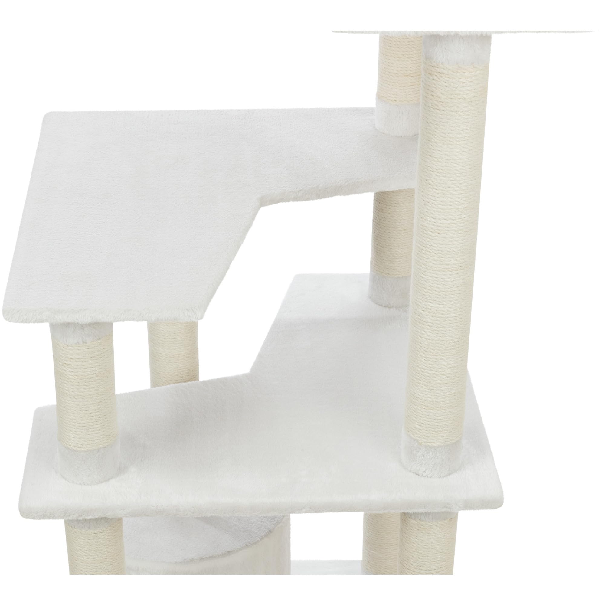 TRIXIE Seli 59-Inch 5-Level Cat Tree with Sisal Scratching Posts, Plush Perches & Condo - Cream Colored Cat Tower with Dangling Toys for Indoor Cats | Perfect for Play, Climbing & Napping in Living Rooms & Bedrooms